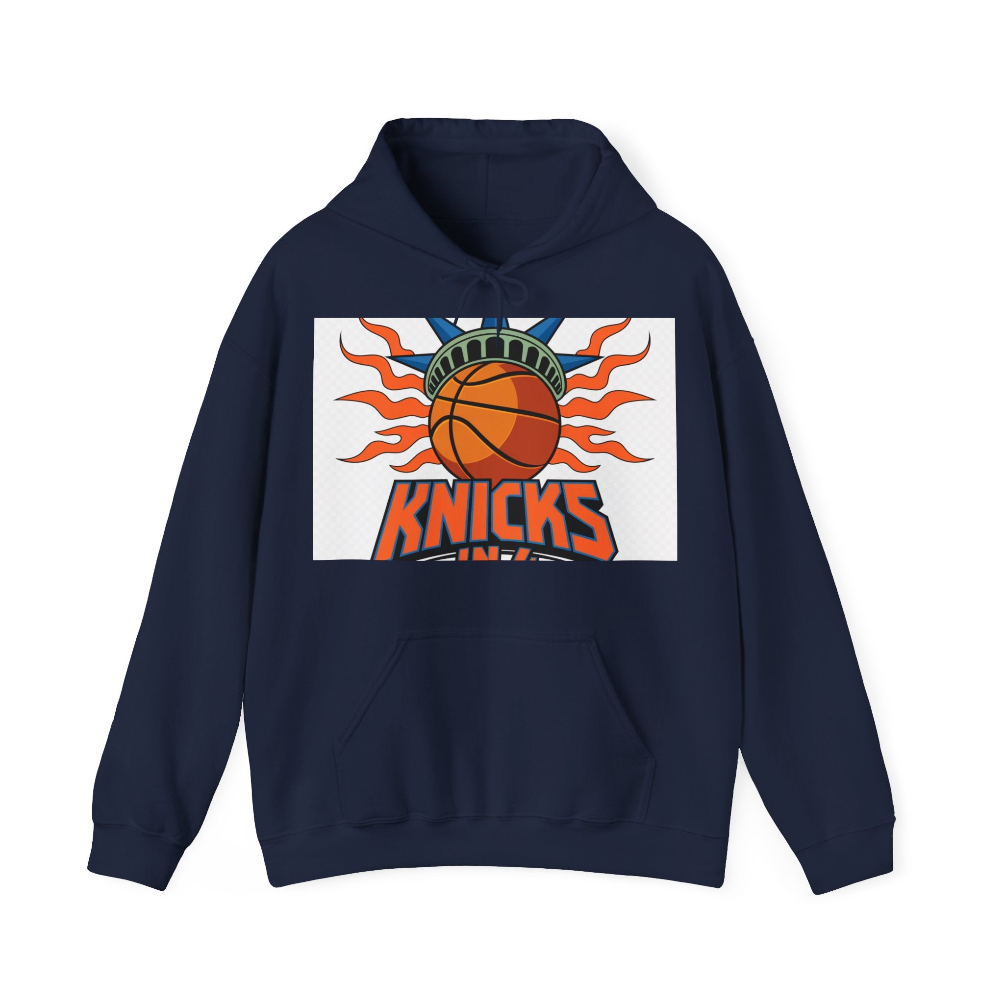 Knicks In 4 Liberty Ball - Trendy Teez Hoodie (Graphic Front + Text Back) mockup
