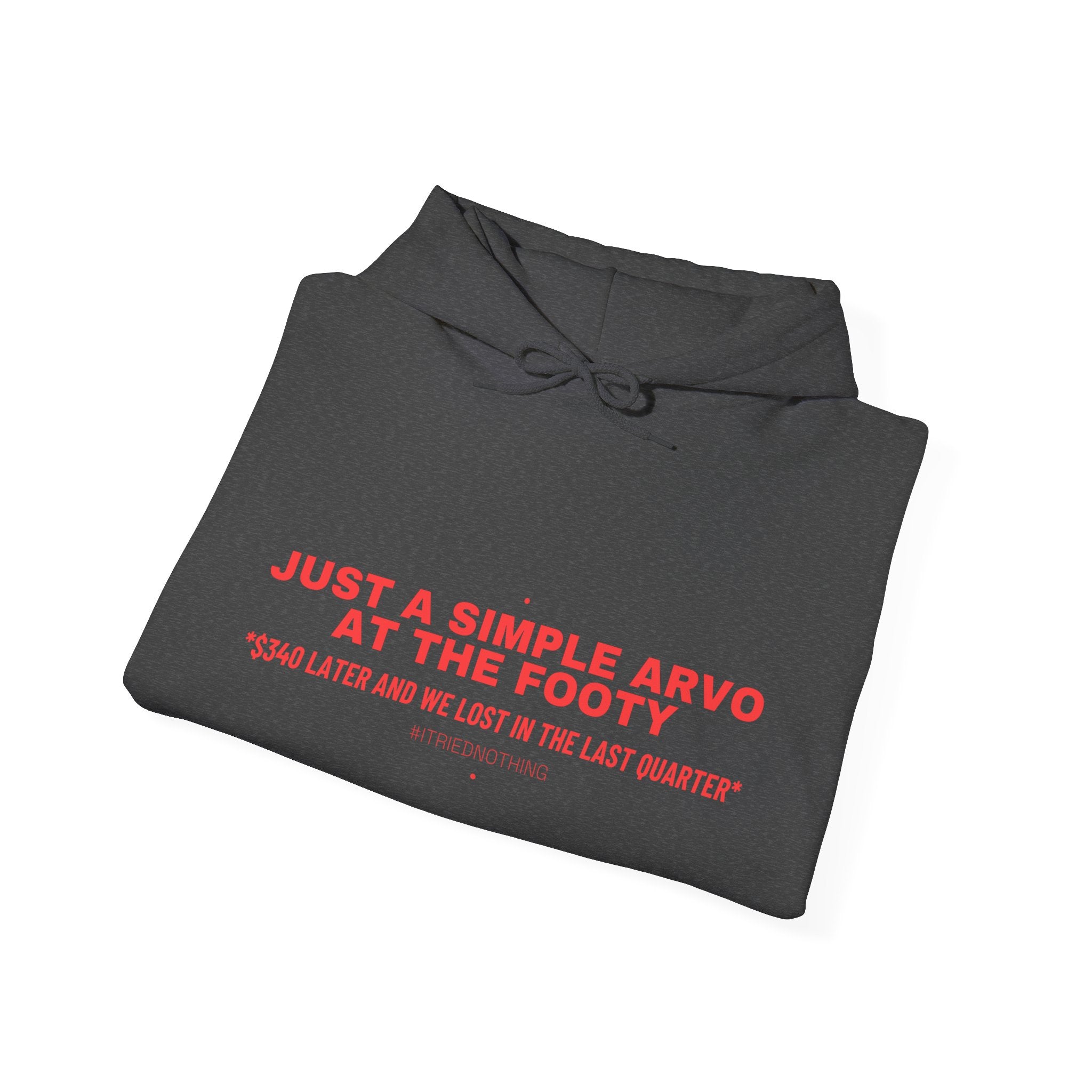 Just A Simple Arvo At The Footy - Trendy Teez Funny Hoodie mockup