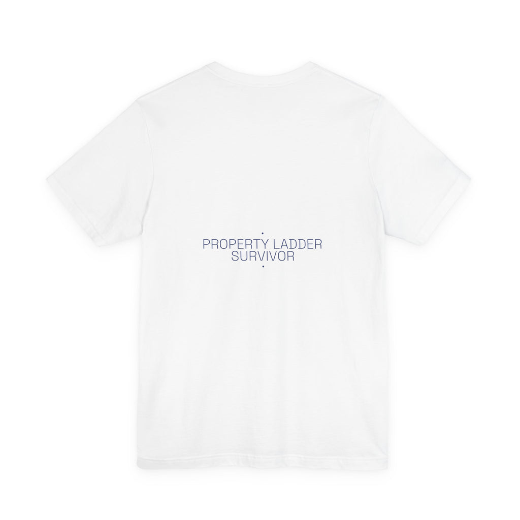 Property Ladder Survivor - Trendy Teez Funny Tee (Back Print) mockup