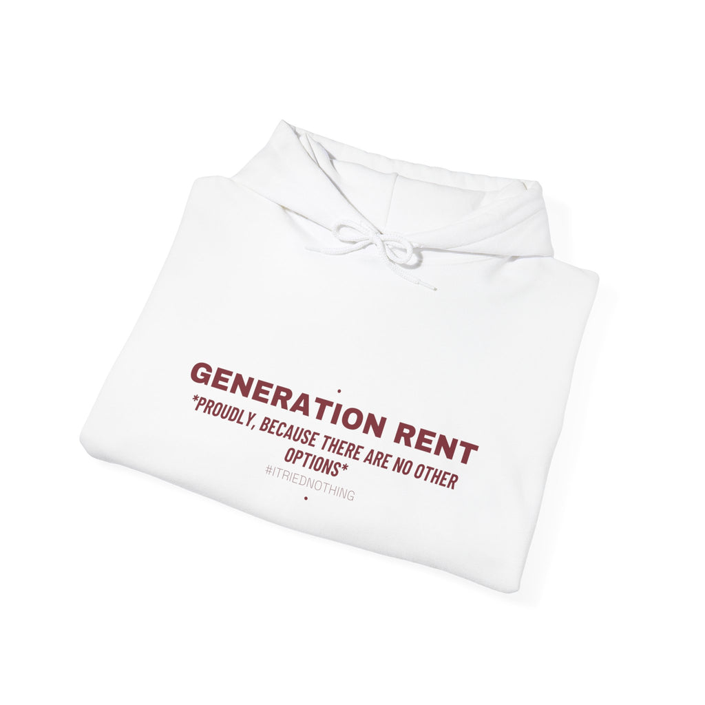 Generation Rent - Trendy Teez Funny Hoodie mockup