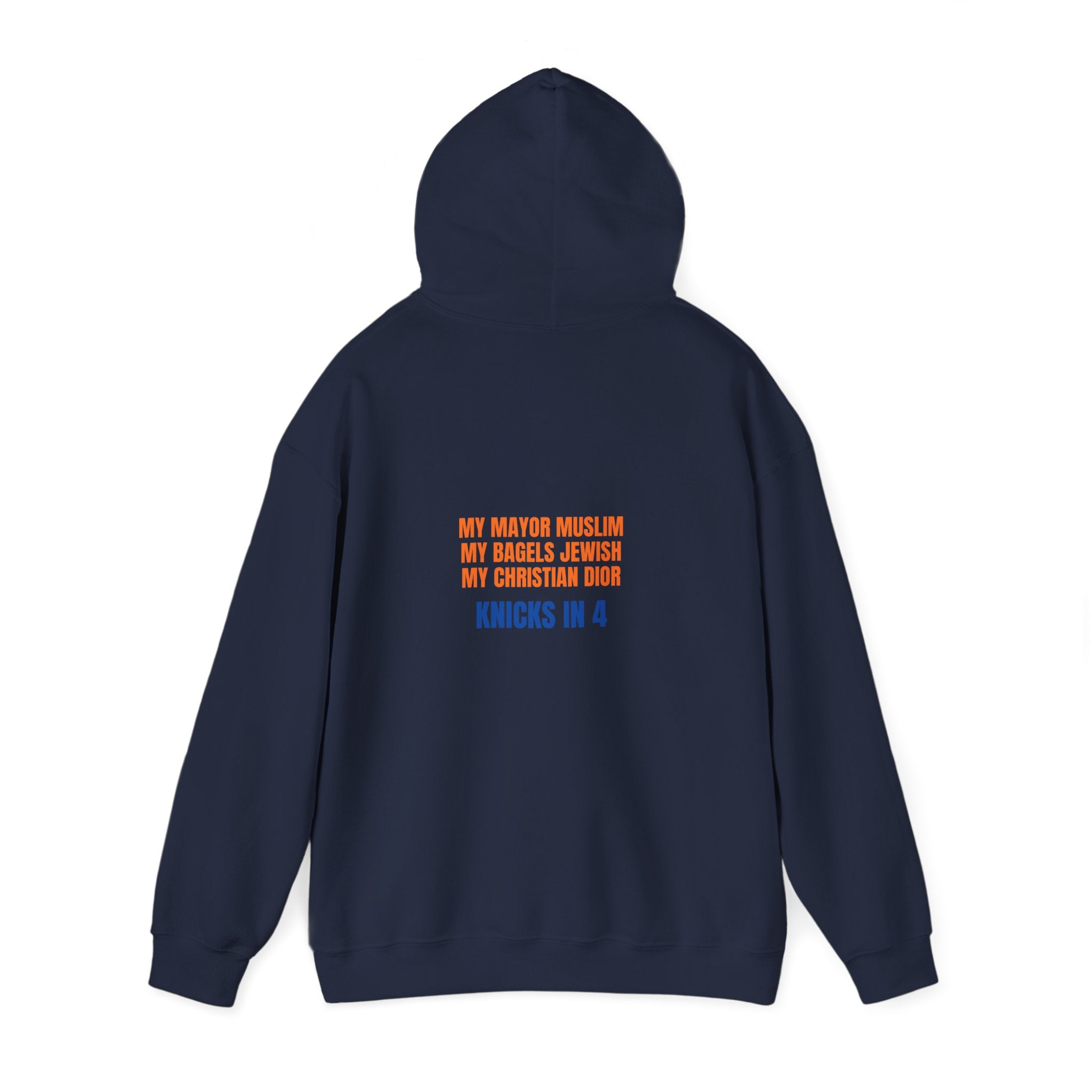Knicks In 4 Liberty Ball - Trendy Teez Hoodie (Graphic Front + Text Back) mockup