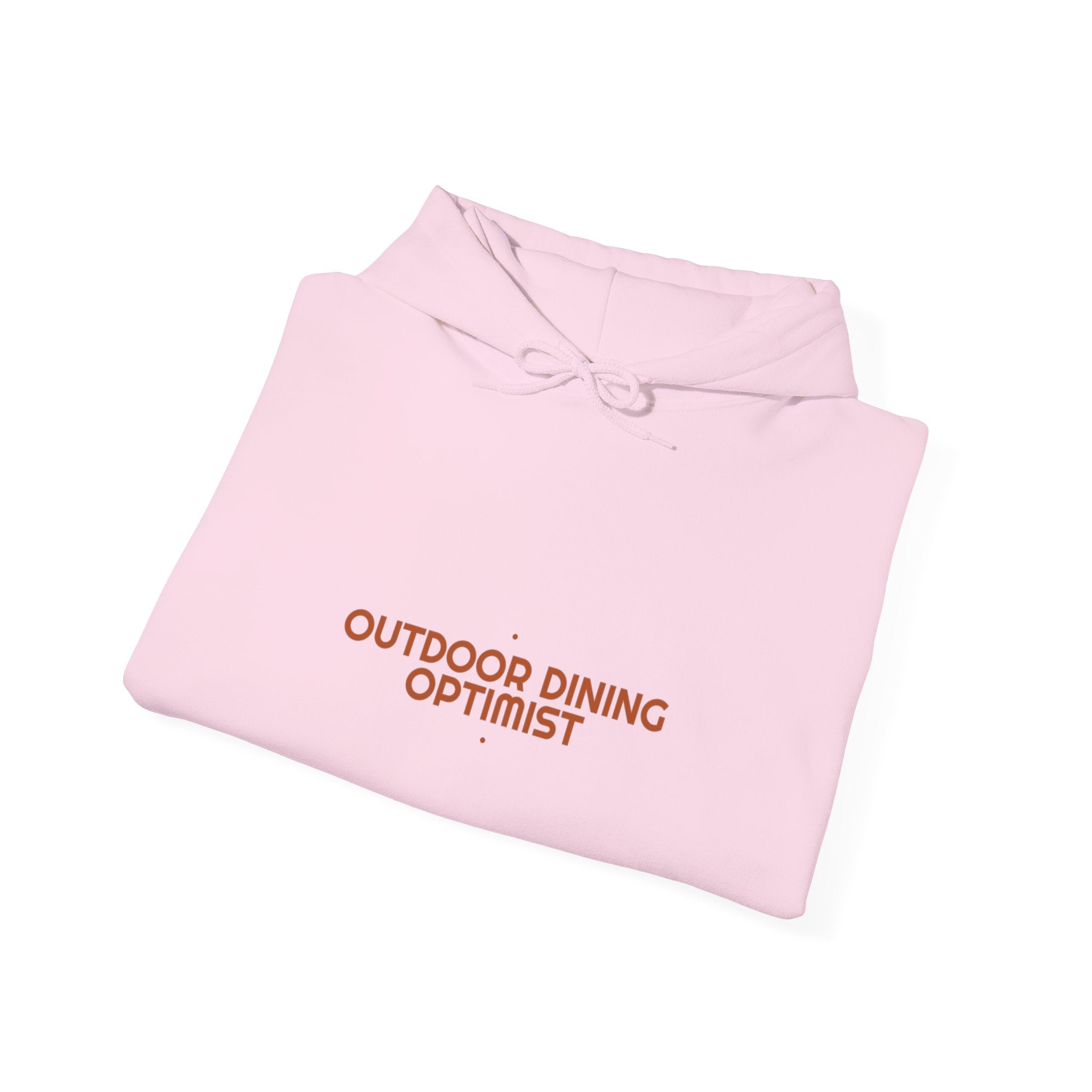 Outdoor Dining Optimist - Trendy Teez Funny Hoodie mockup