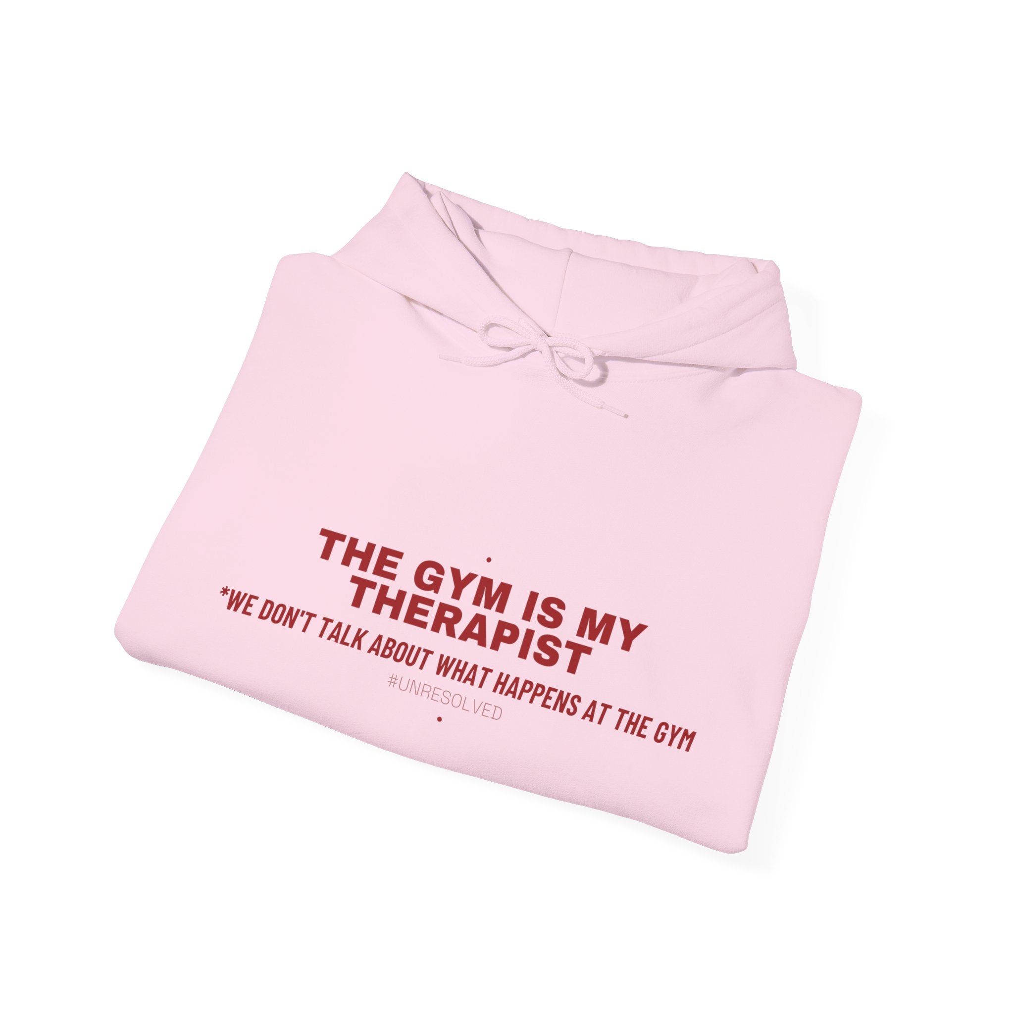 The Gym Is My Therapist - Trendy Teez Funny Hoodie mockup