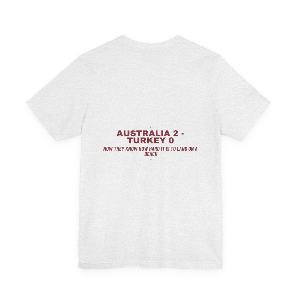 Australia 2 - Turkey 0 - Trendy Teez Funny Tee (Back Print) mockup