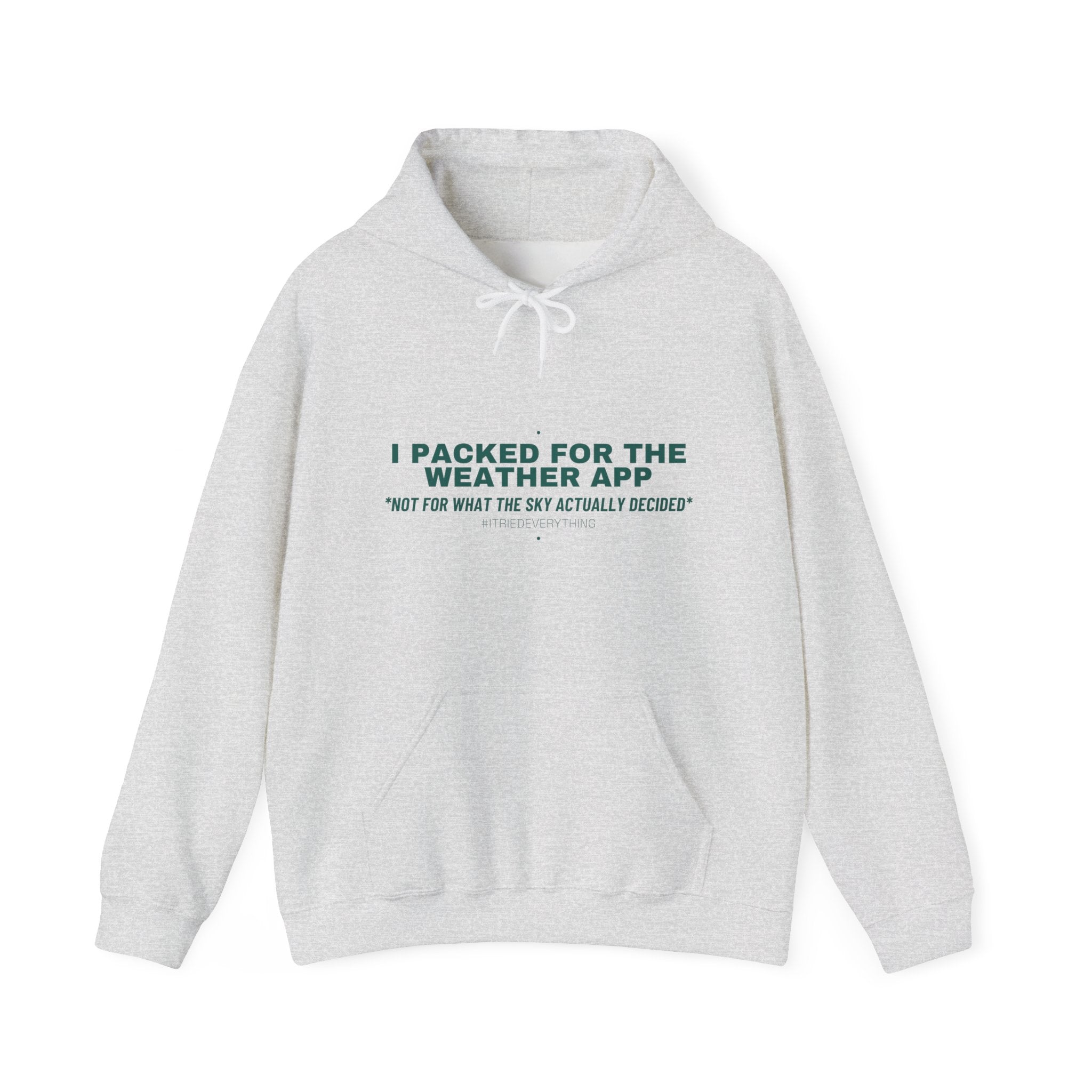I Packed For The Weather App - Trendy Teez Funny Hoodie mockup