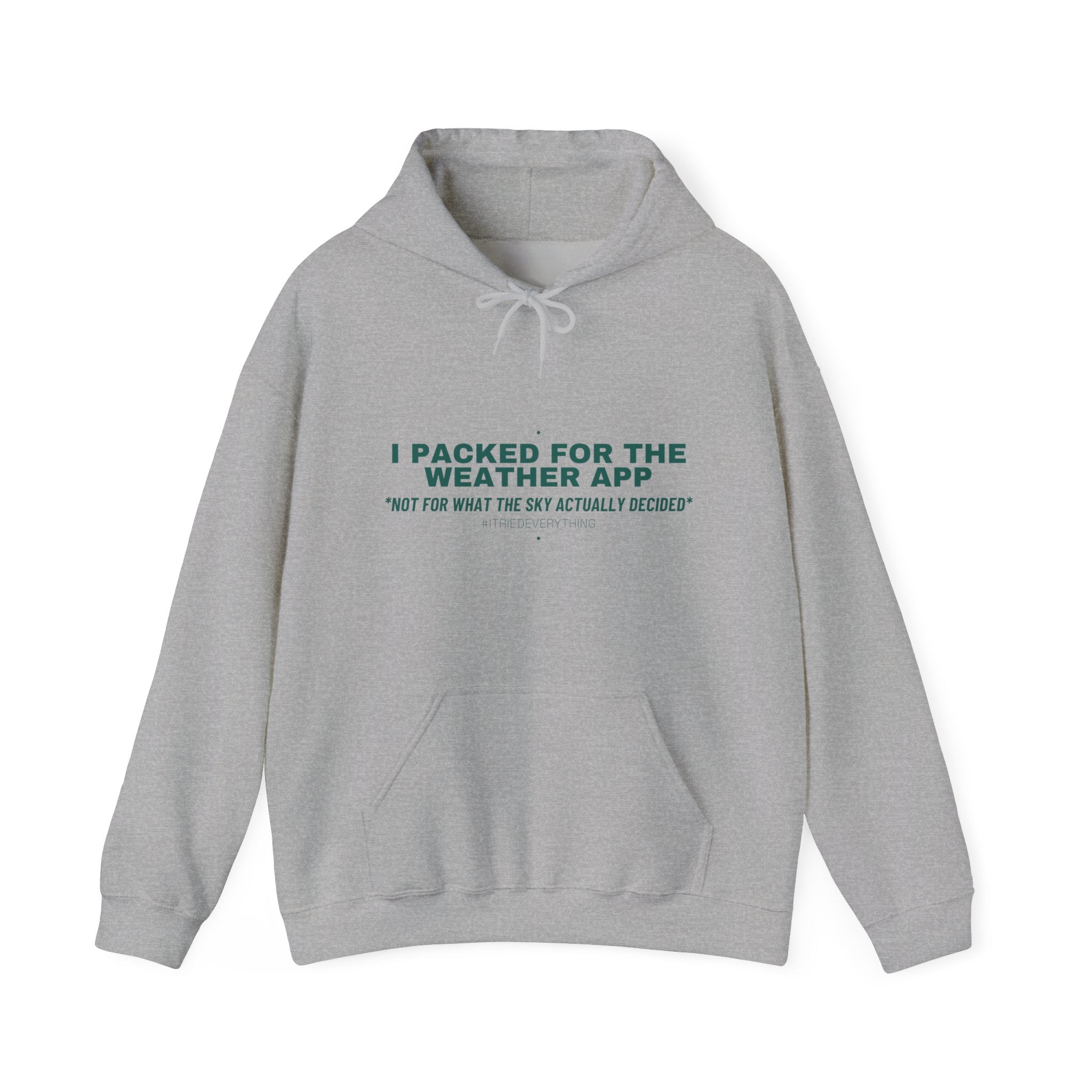 I Packed For The Weather App - Trendy Teez Funny Hoodie mockup