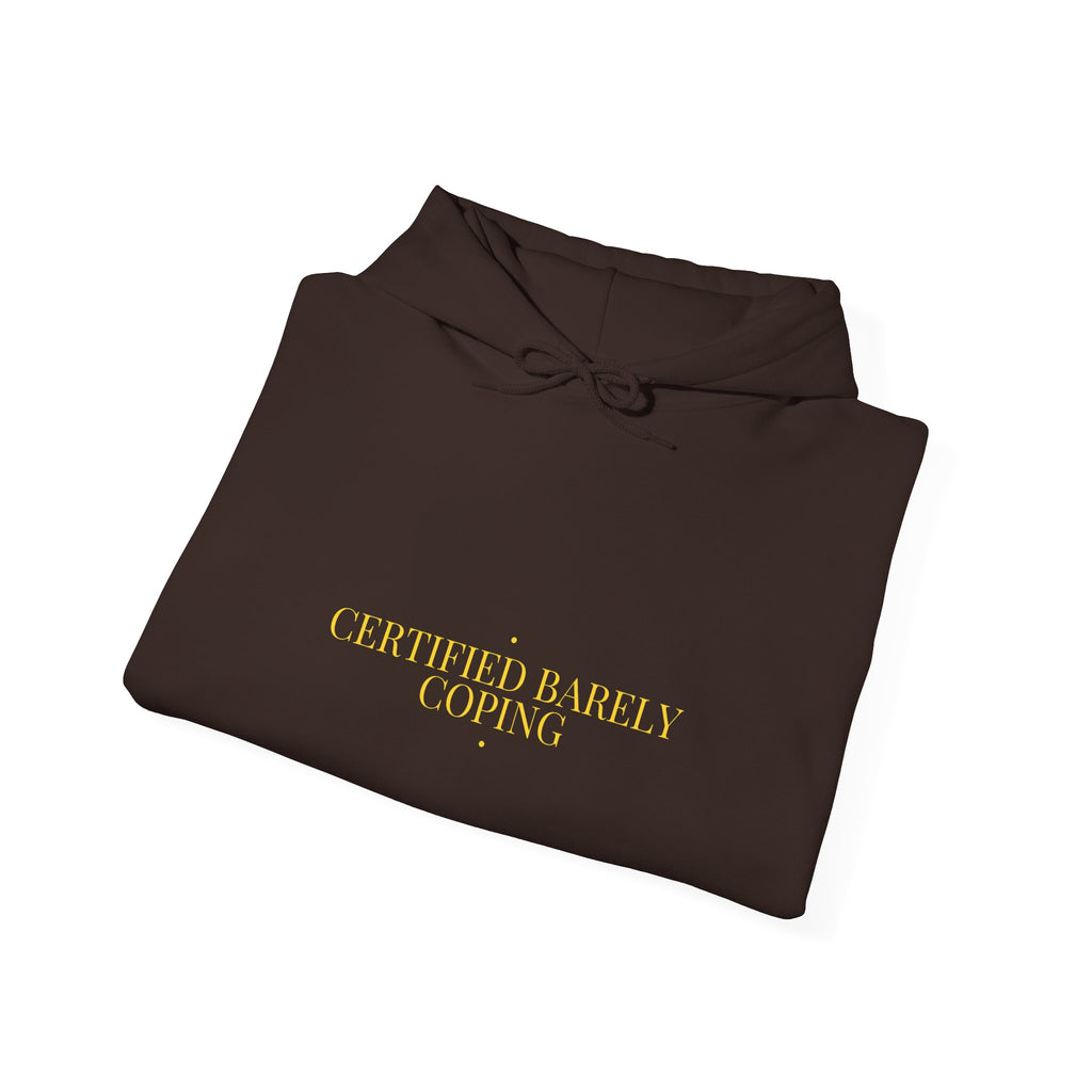 Certified Barely Coping - Trendy Teez Funny Hoodie mockup