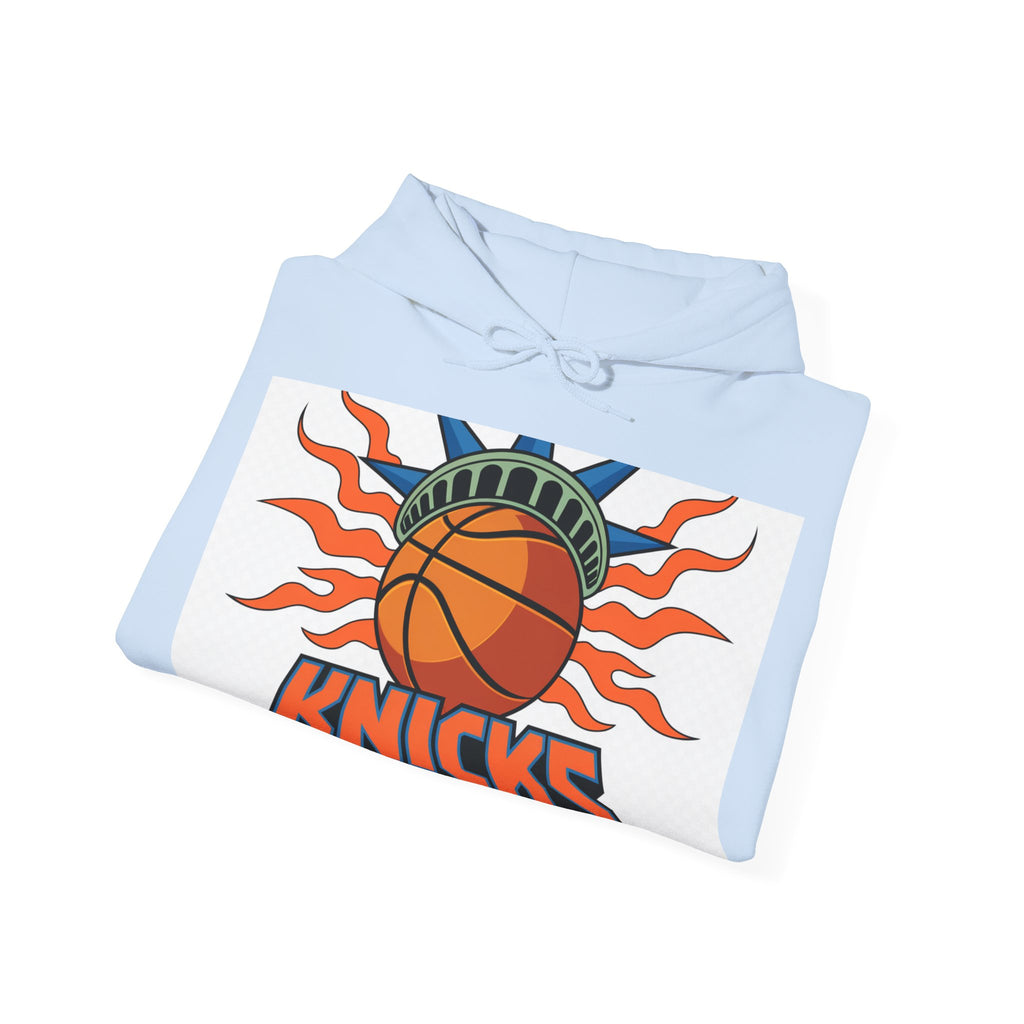 Knicks In 4 Liberty Ball - Trendy Teez Hoodie (Graphic Front + Text Back) mockup