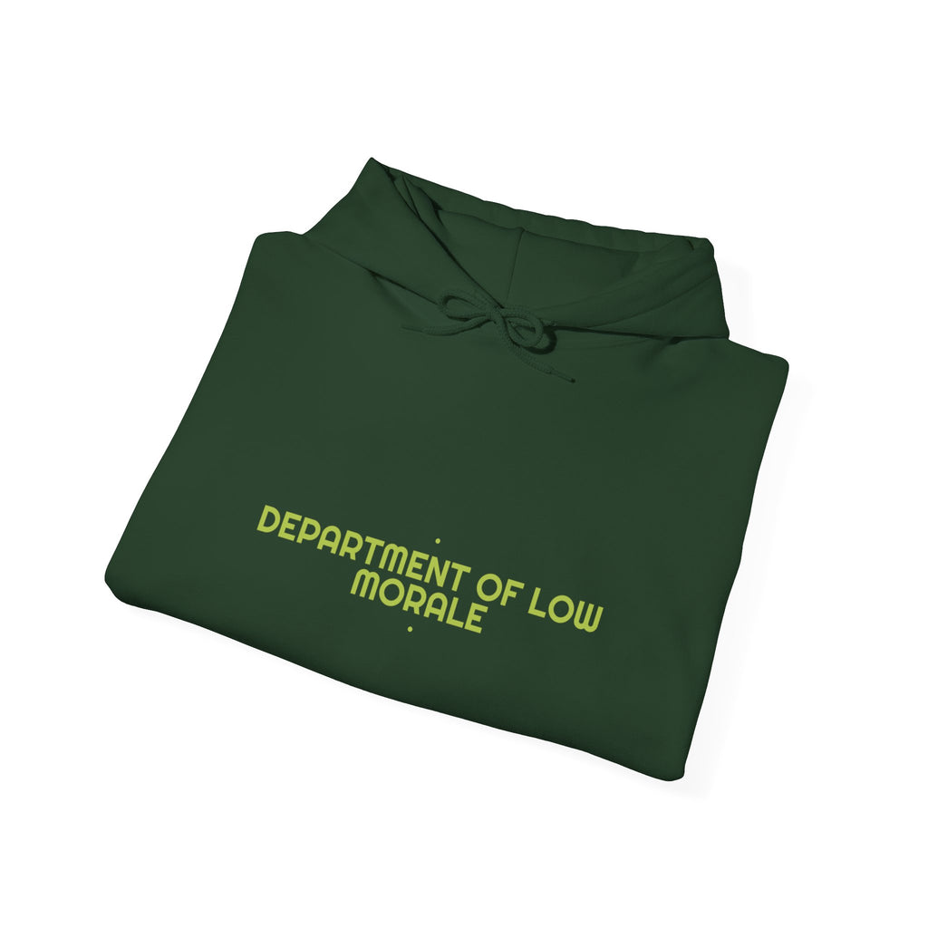 Department Of Low Morale - Trendy Teez Funny Hoodie mockup