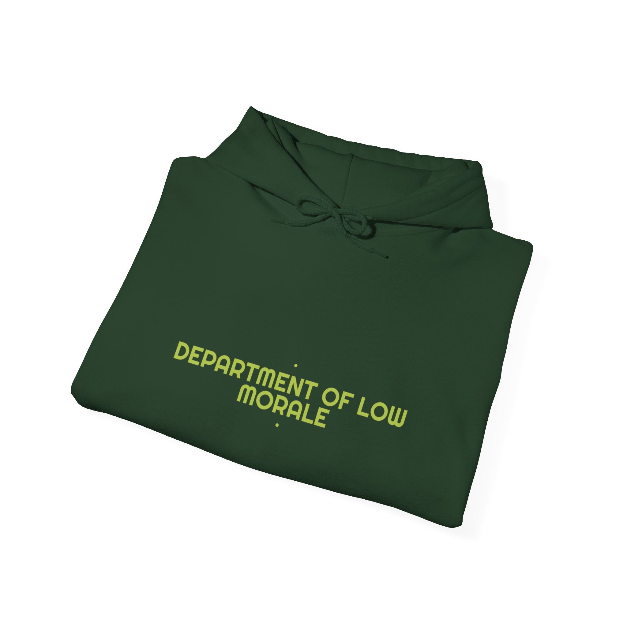 Department Of Low Morale - Trendy Teez Funny Hoodie mockup