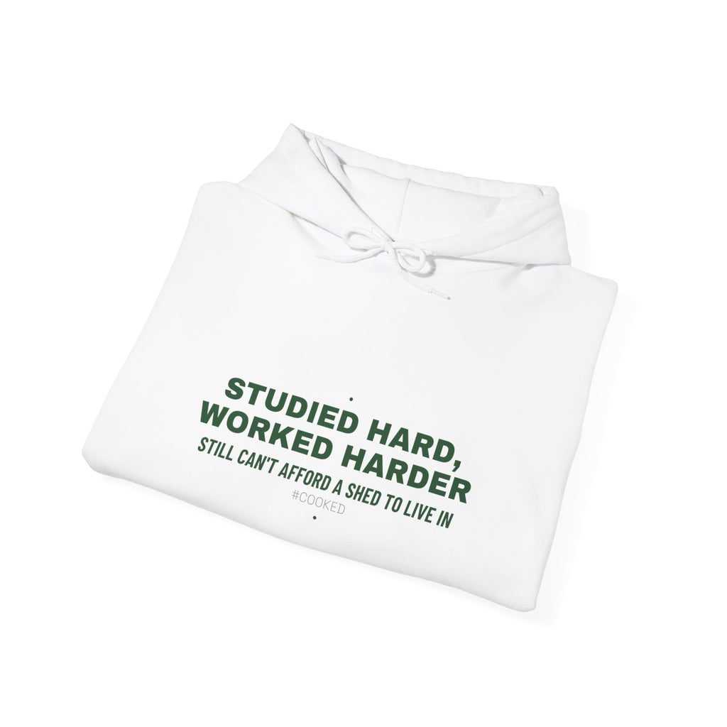 Studied Hard, Worked Harder - Trendy Teez Funny Hoodie mockup