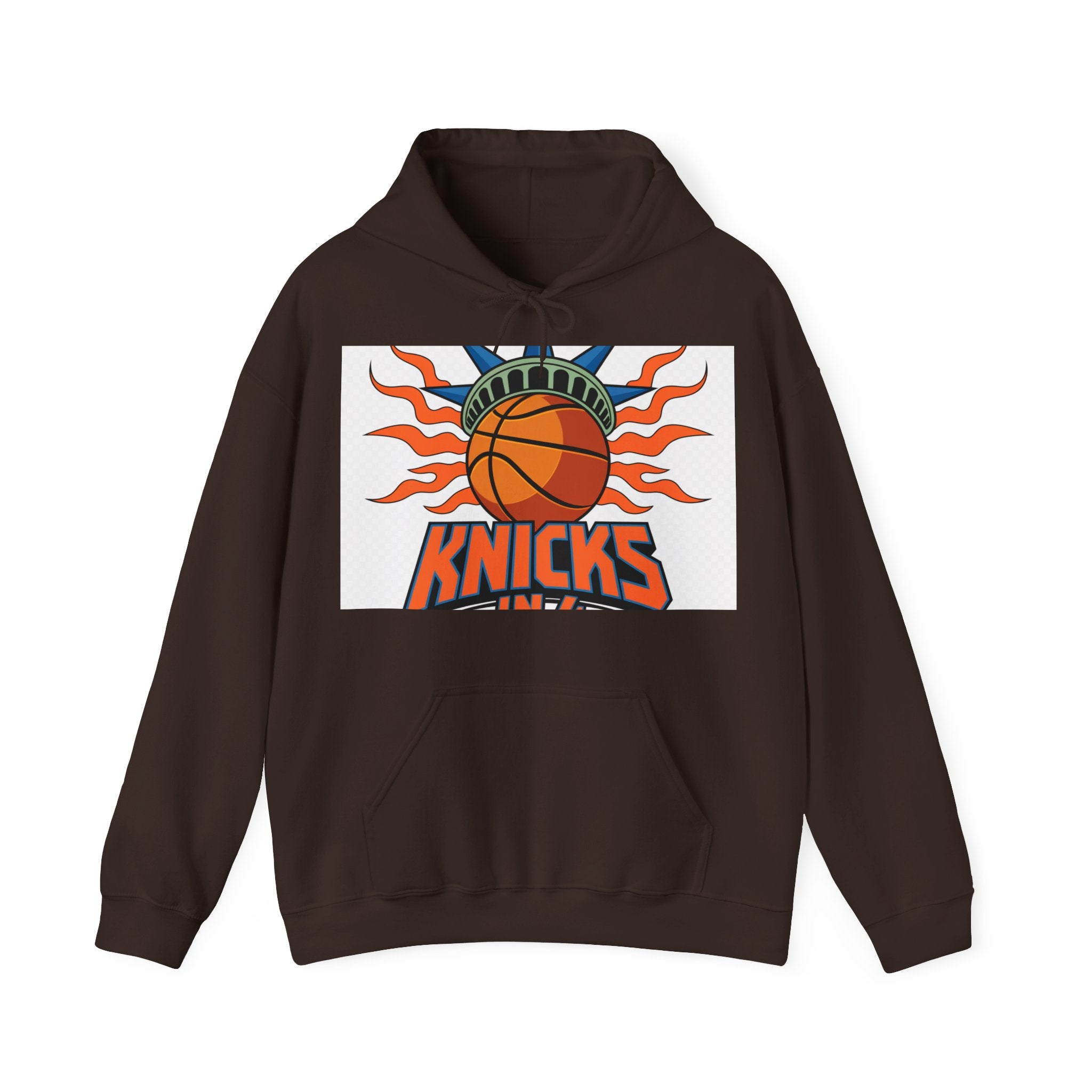 Knicks In 4 Liberty Ball - Trendy Teez Hoodie (Graphic Front + Text Back) mockup