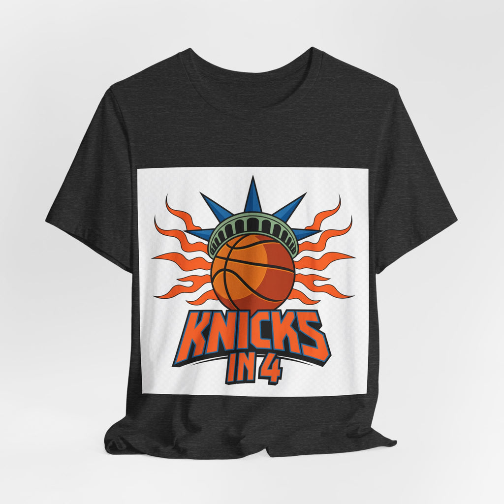 Knicks In 4 Liberty Ball - Trendy Teez Tee (Graphic Front + Text Back) mockup