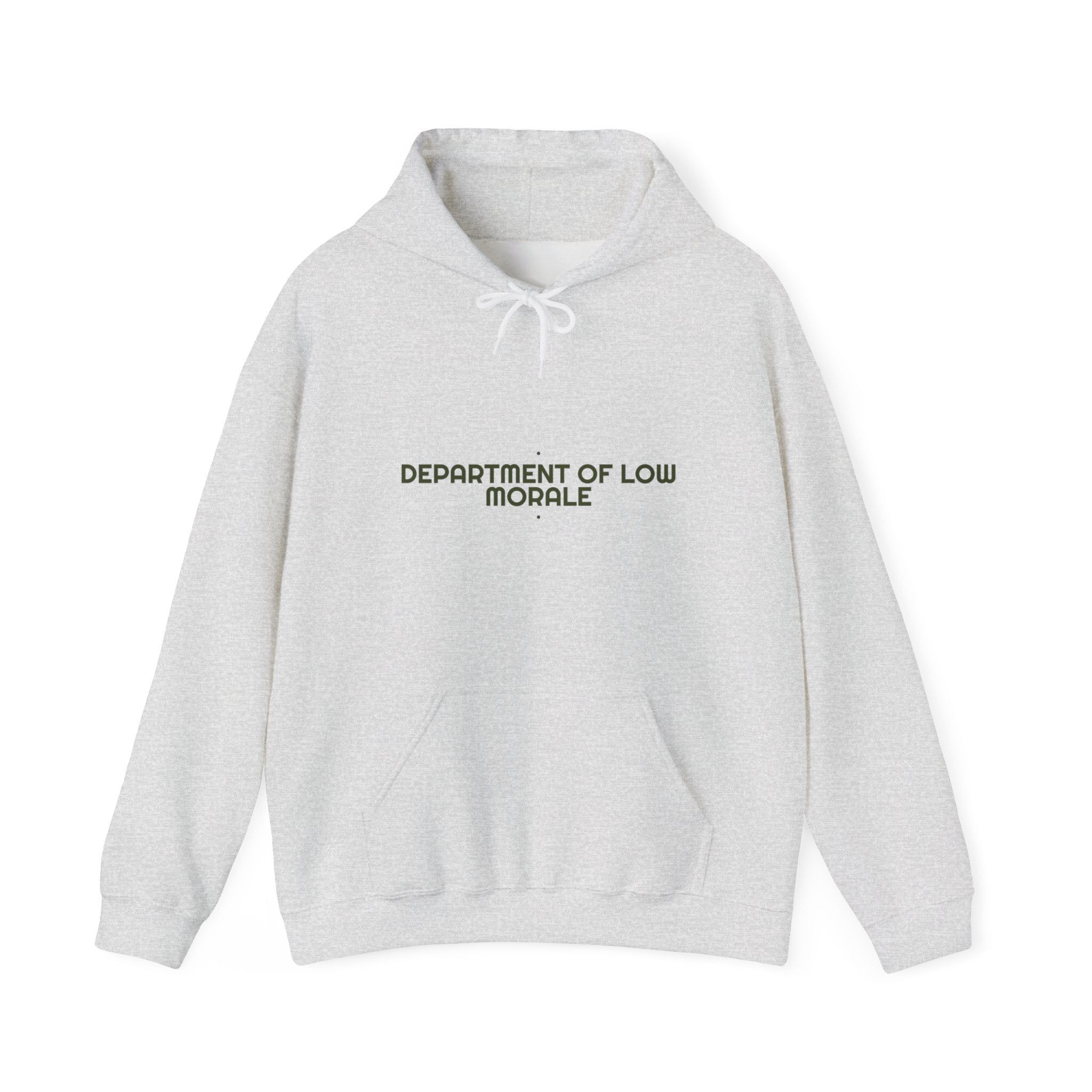 Department Of Low Morale - Trendy Teez Funny Hoodie mockup