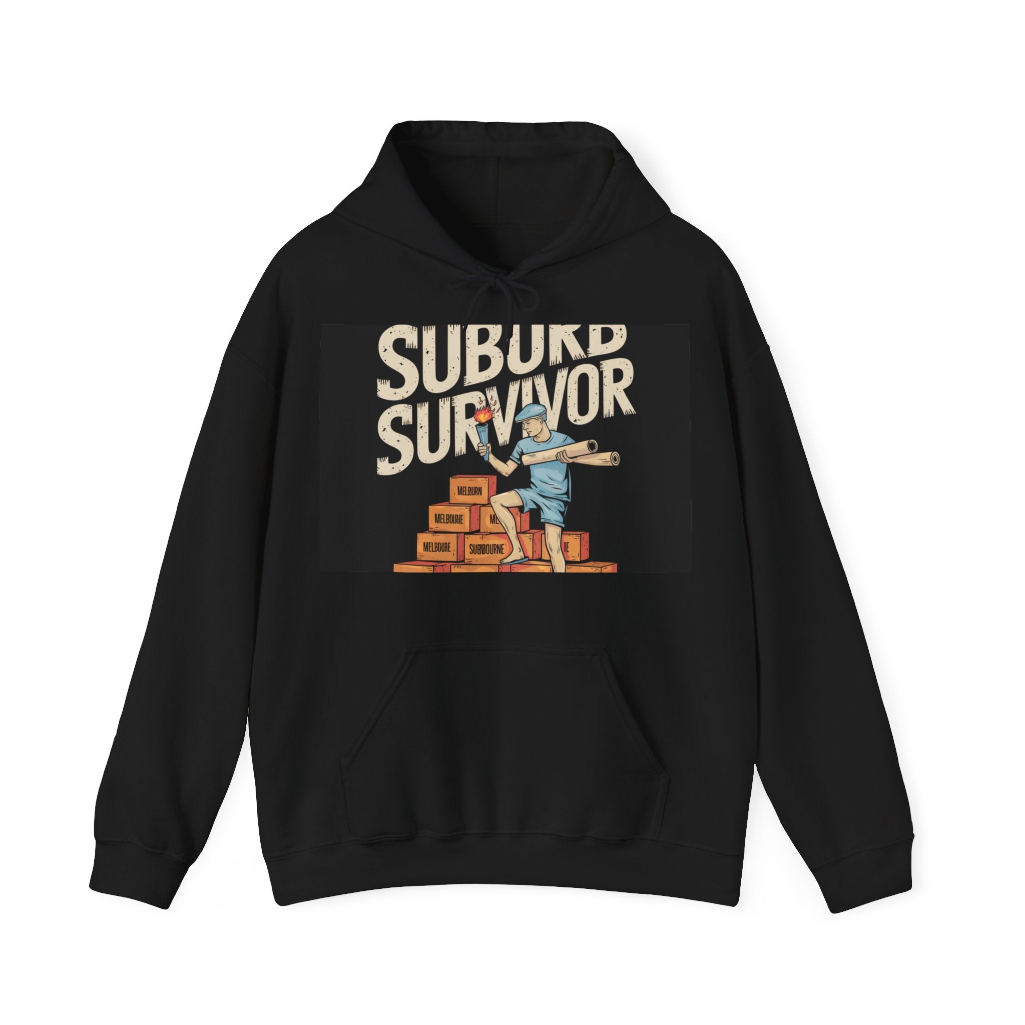 Suburb Survivor - Trendy Teez Funny Hoodie mockup