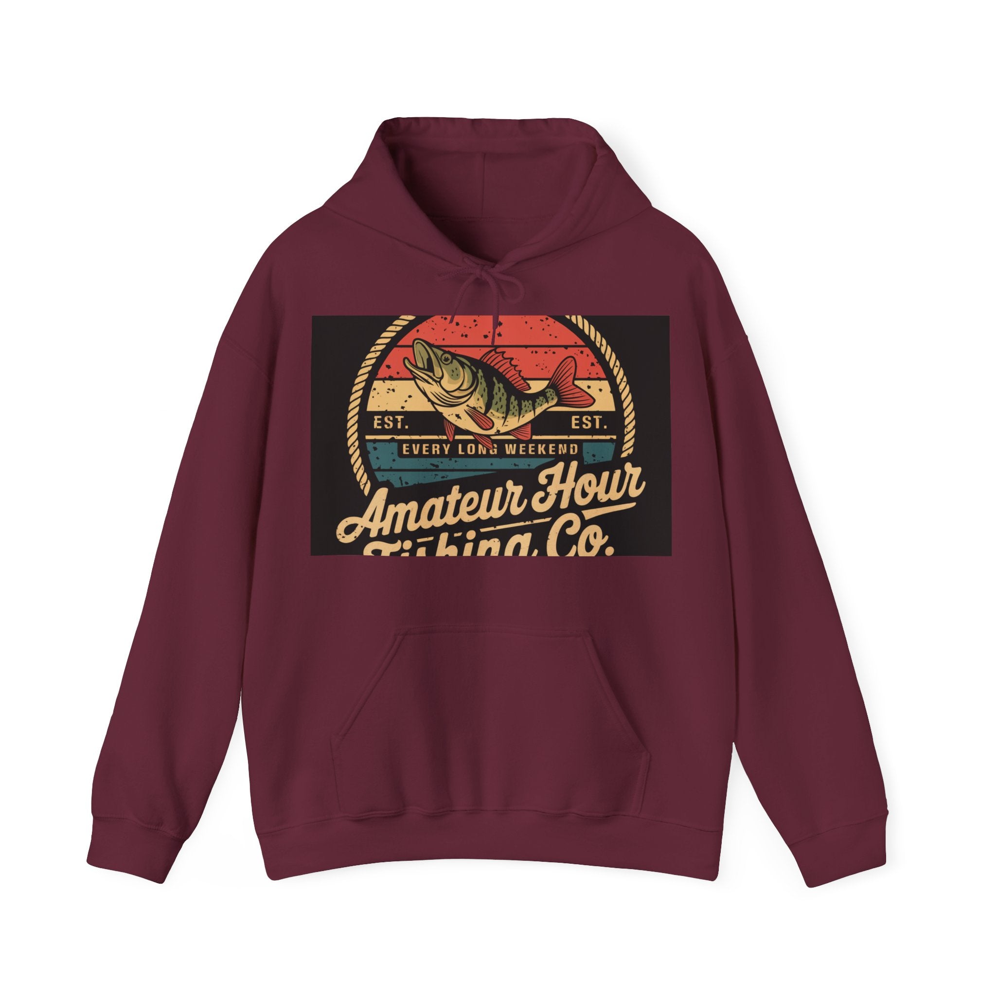 Amateur Hour Fishing Co. - Trendy Teez Funny Hoodie mockup