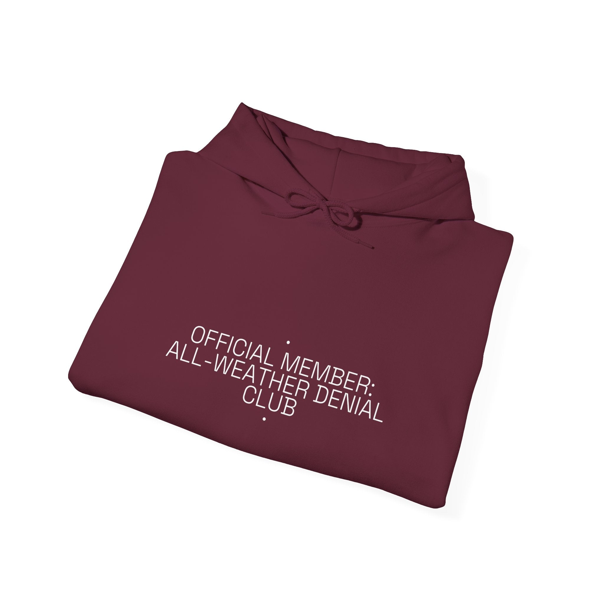 Official Member: All-Weather Denial Club - Trendy Teez Funny Hoodie mockup