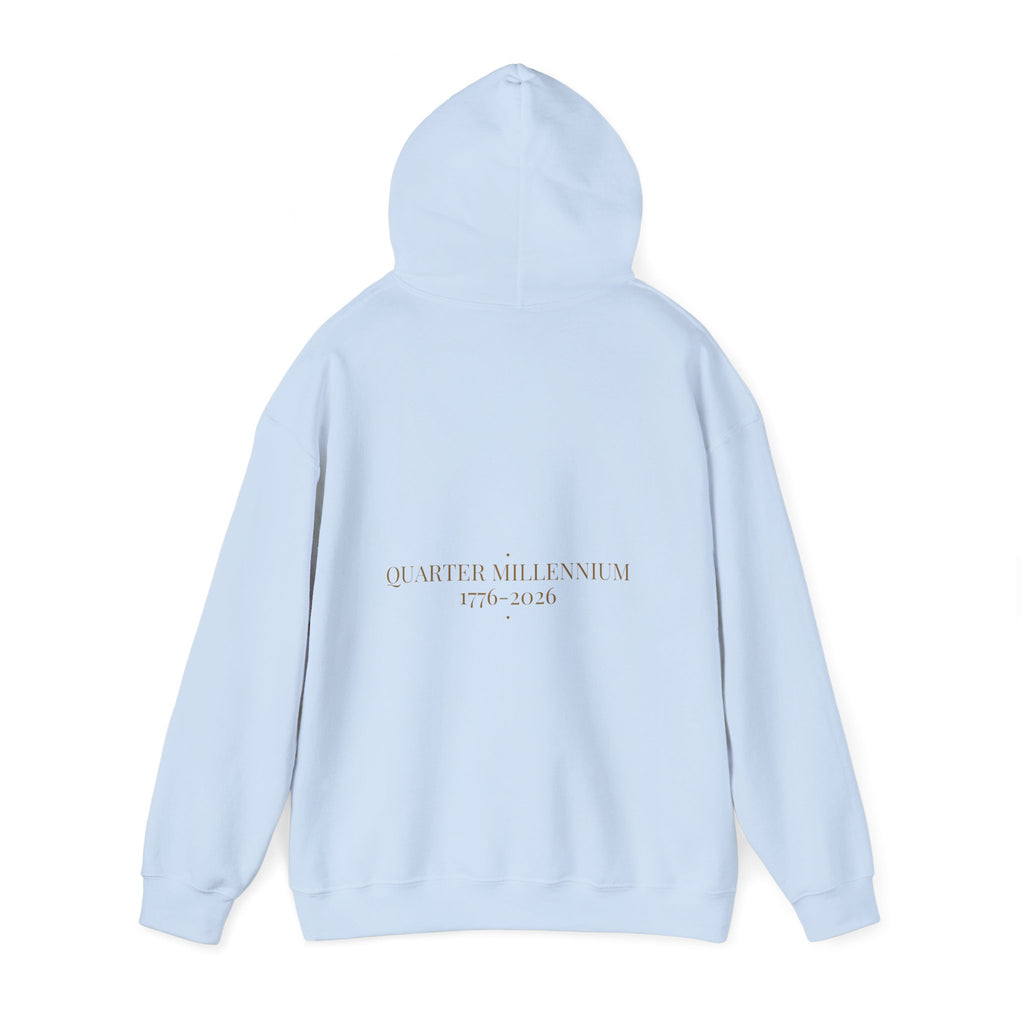 Quarter Millennium 1776-2026 - Trendy Teez Funny Hoodie (Back Print) mockup