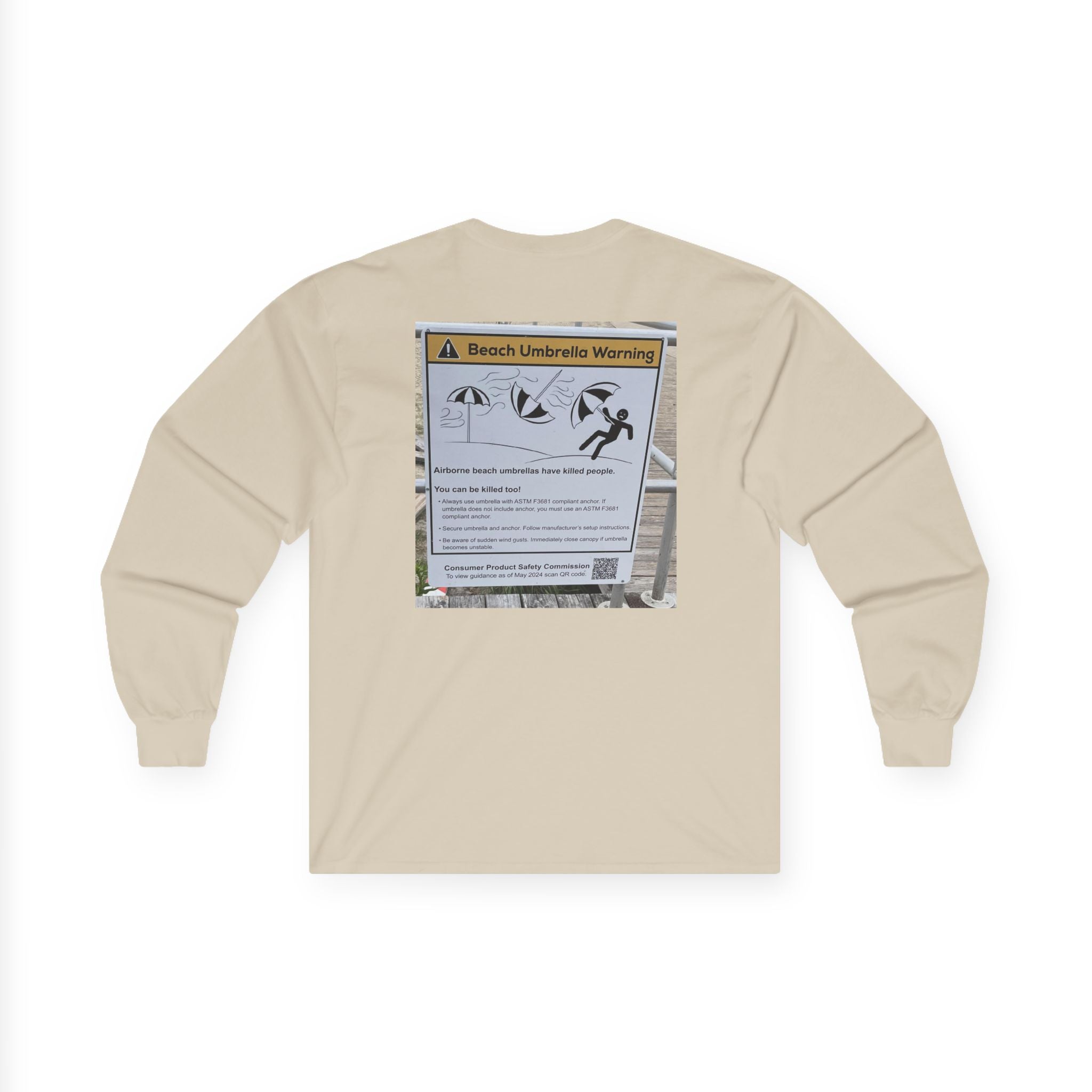 Flying Beach Umbrellas (Ocean City, Nj) — Hard Long Sleeve (Back Print)