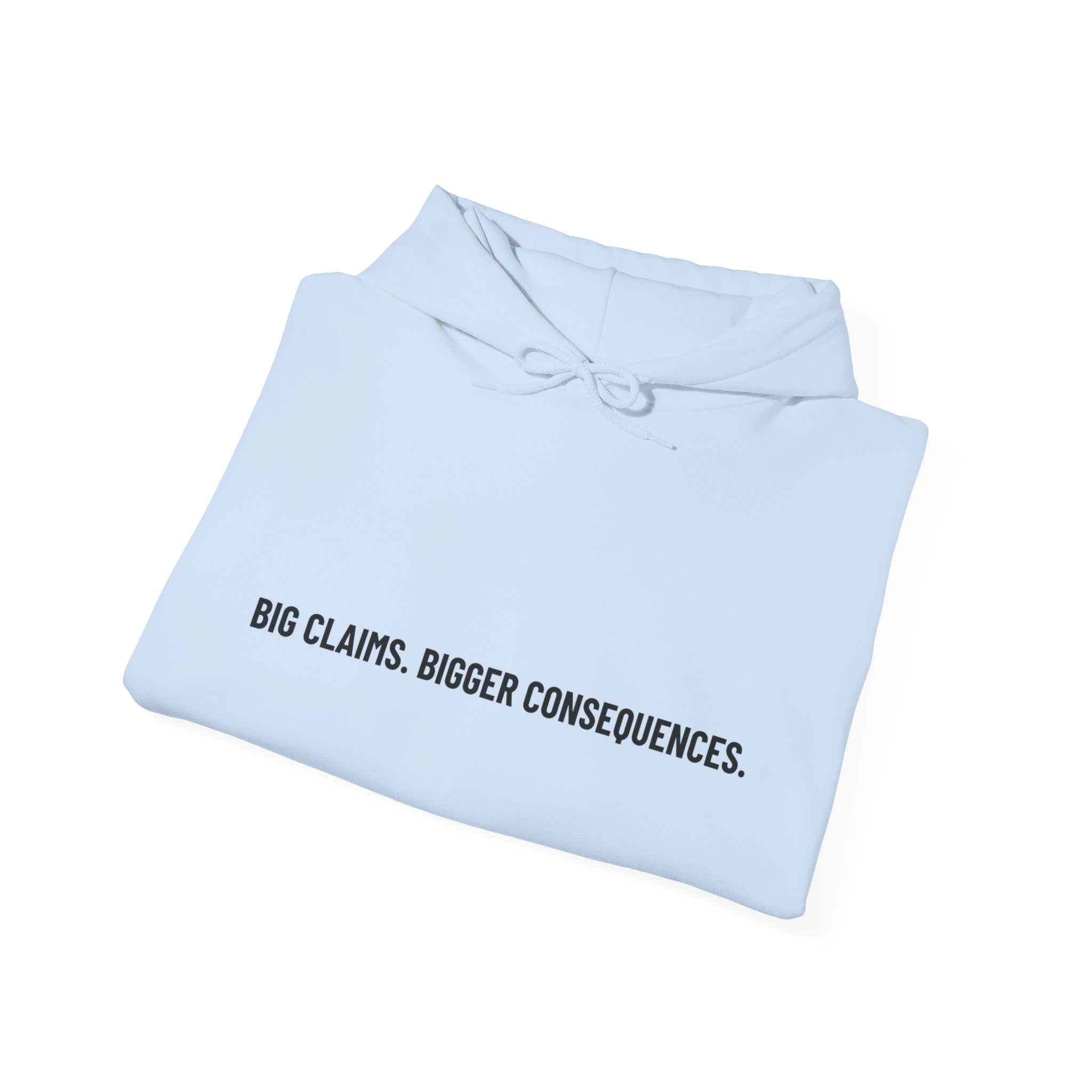 Big Claims. Bigger Consequences. — Funny Hoodie
