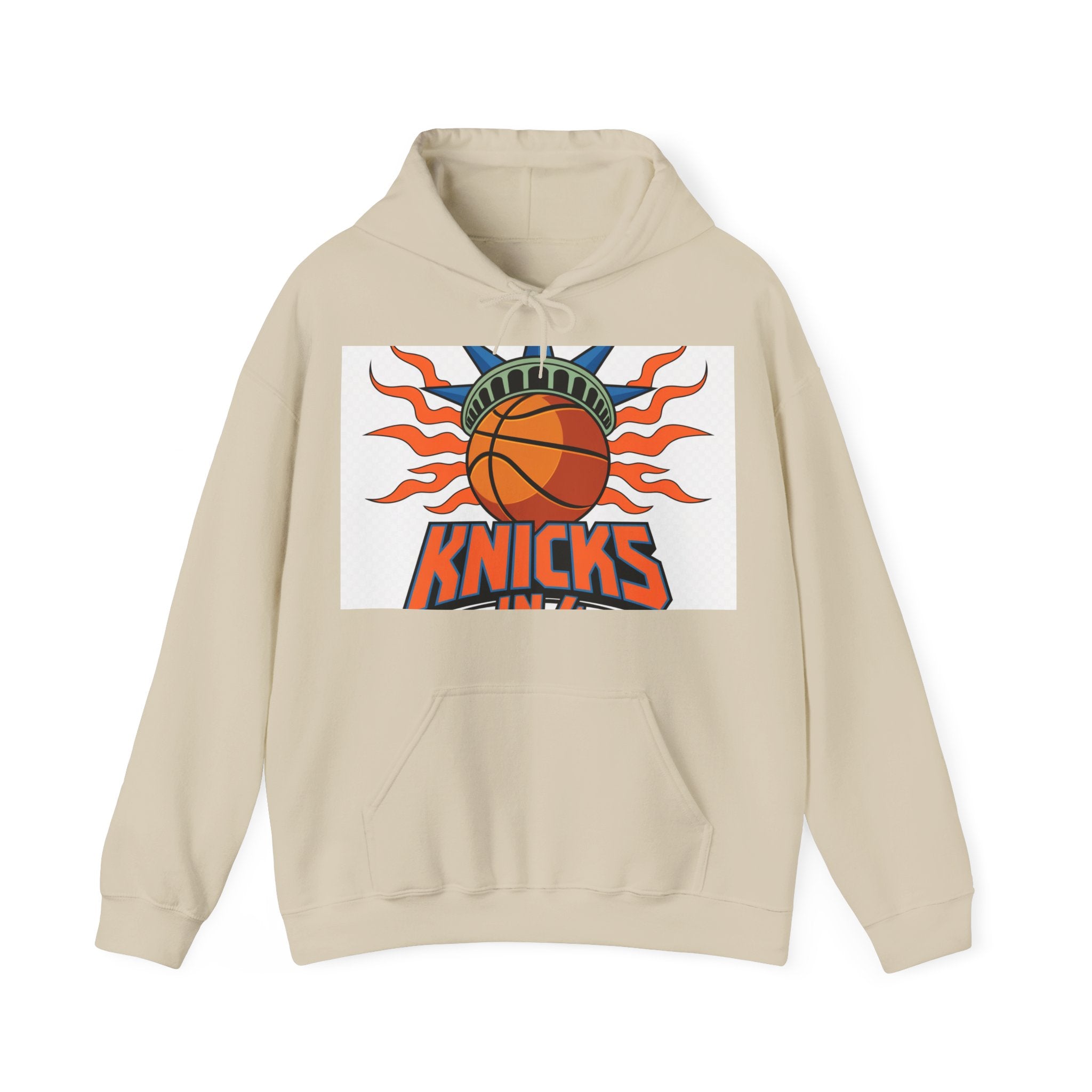 Knicks In 4 Liberty Ball - Trendy Teez Hoodie (Graphic Front + Text Back) mockup