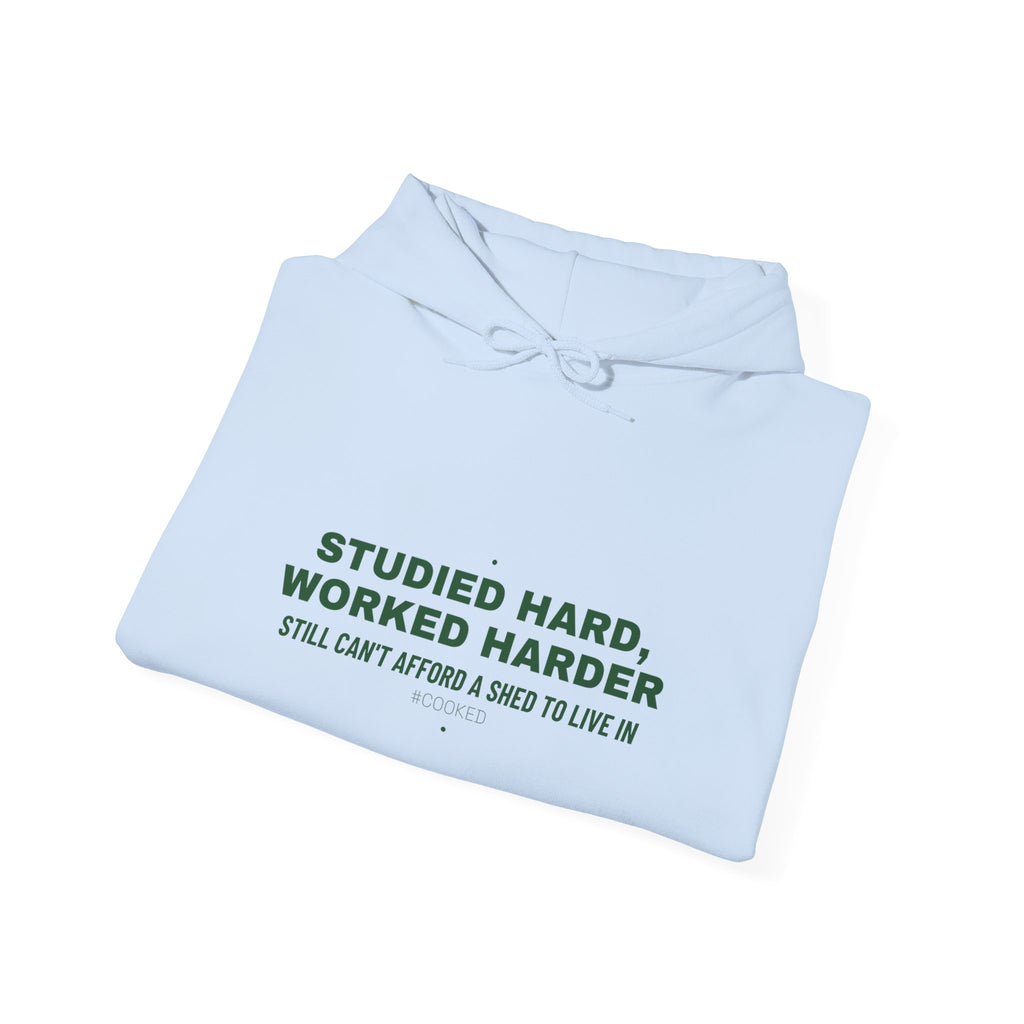Studied Hard, Worked Harder - Trendy Teez Funny Hoodie mockup
