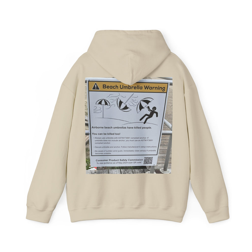 Flying Beach Umbrellas (Ocean City, Nj) — Hard Hoodie (Back Print)