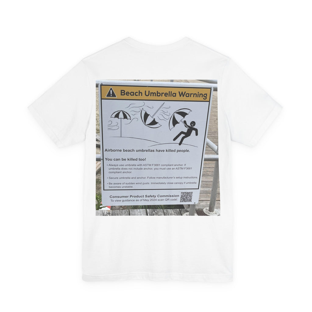 Flying Beach Umbrellas (Ocean City, Nj) — Hard Tee (Back Print)