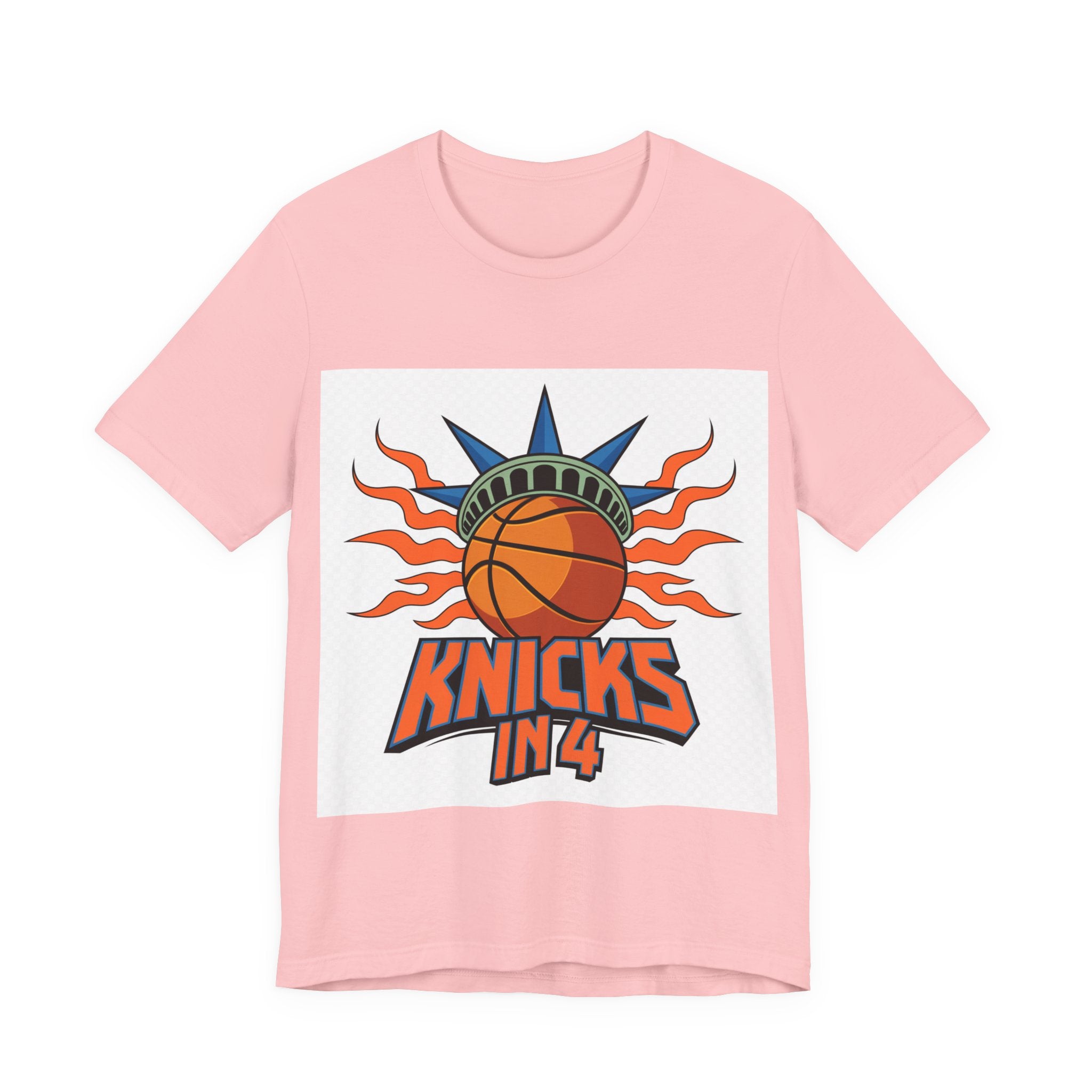 Knicks In 4 Liberty Ball - Trendy Teez Tee (Graphic Front + Text Back) mockup