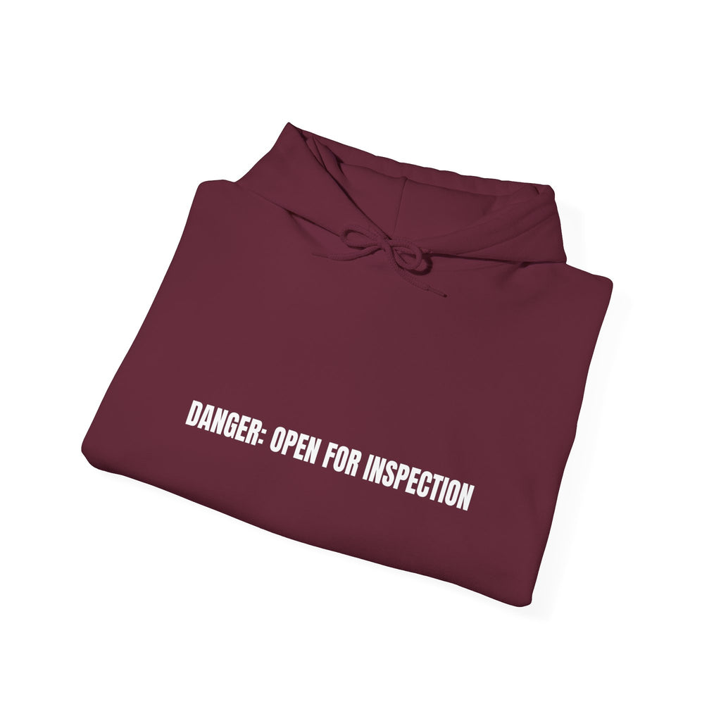 Danger: Open For Inspection - Trendy Teez Funny Hoodie mockup