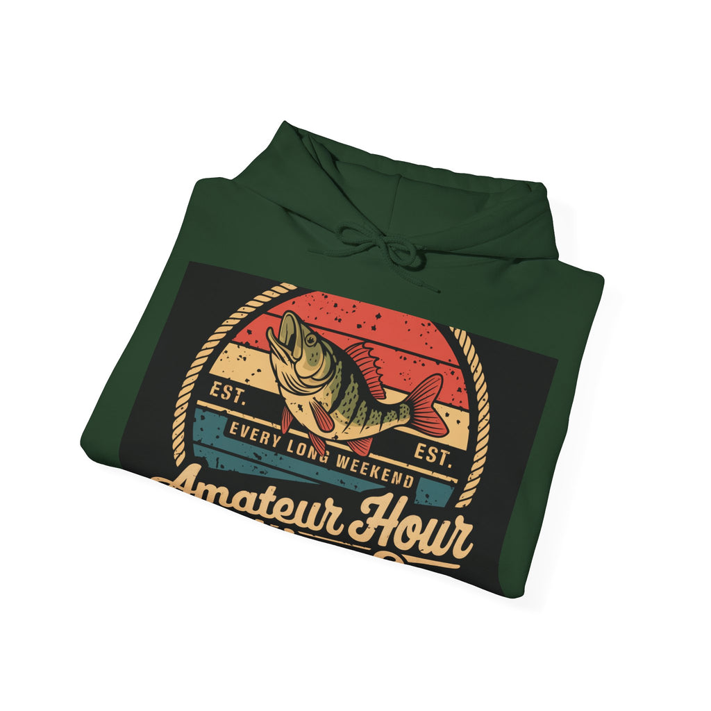 Amateur Hour Fishing Co. - Trendy Teez Funny Hoodie mockup