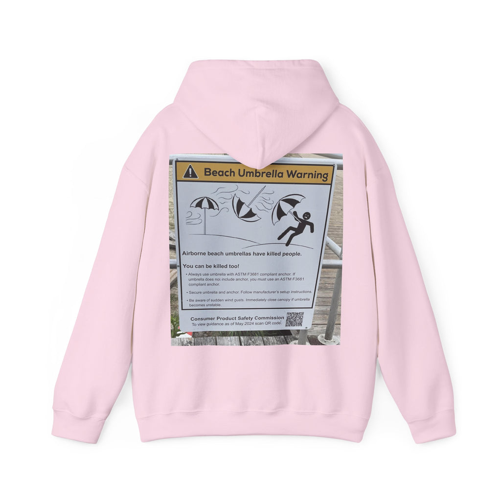 Flying Beach Umbrellas (Ocean City, Nj) — Hard Hoodie (Back Print)