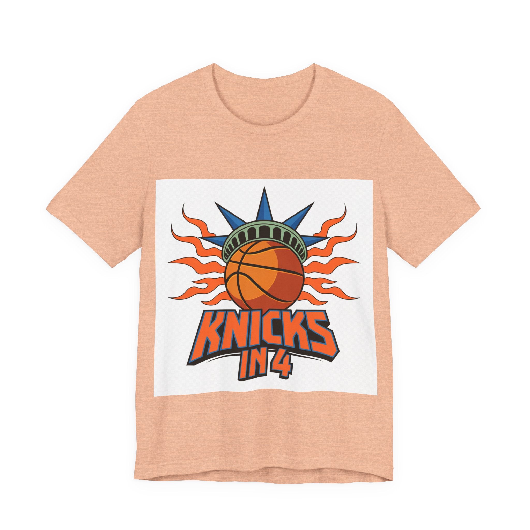 Knicks In 4 Liberty Ball - Trendy Teez Tee (Graphic Front + Text Back) mockup