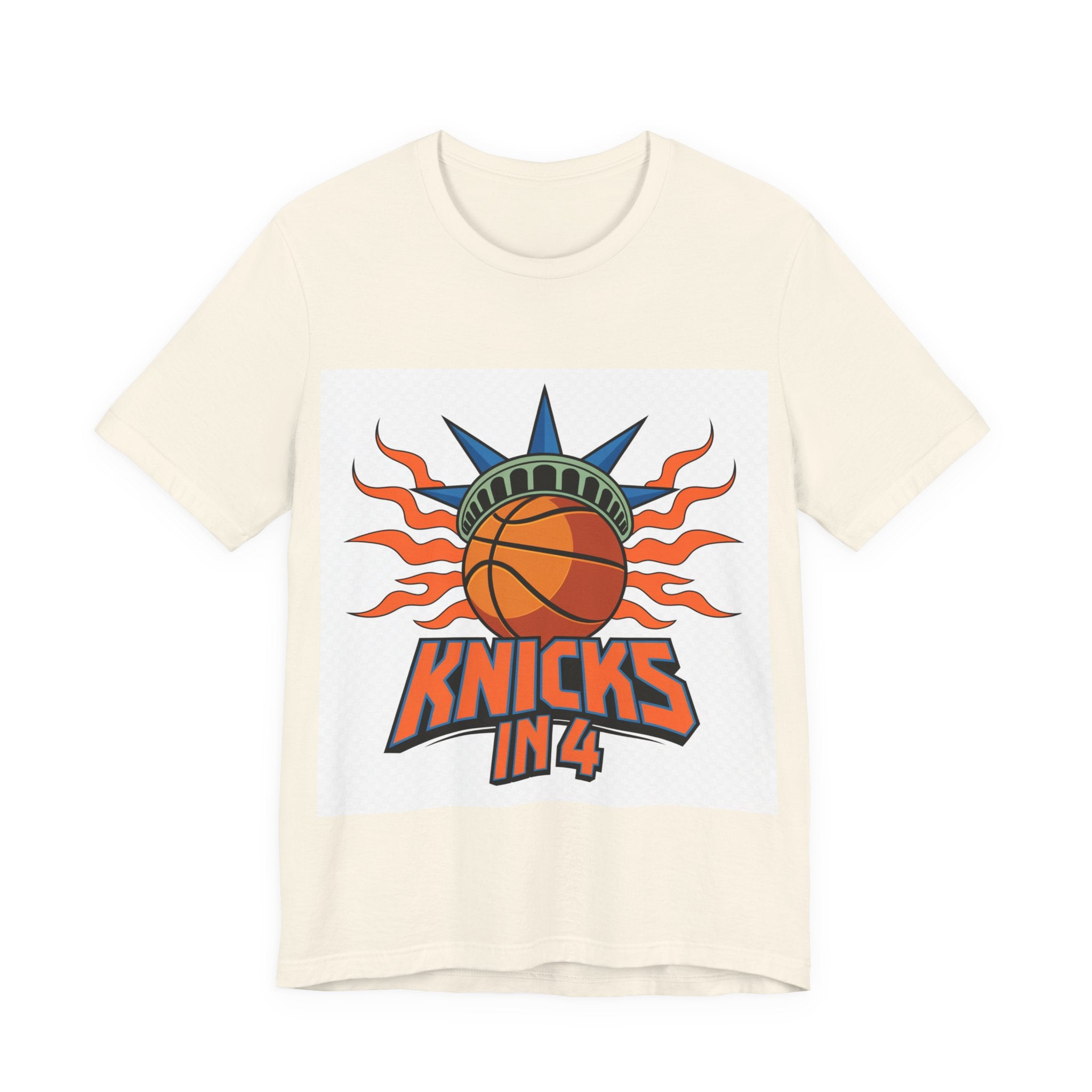 Knicks In 4 Liberty Ball - Trendy Teez Tee (Graphic Front + Text Back) mockup