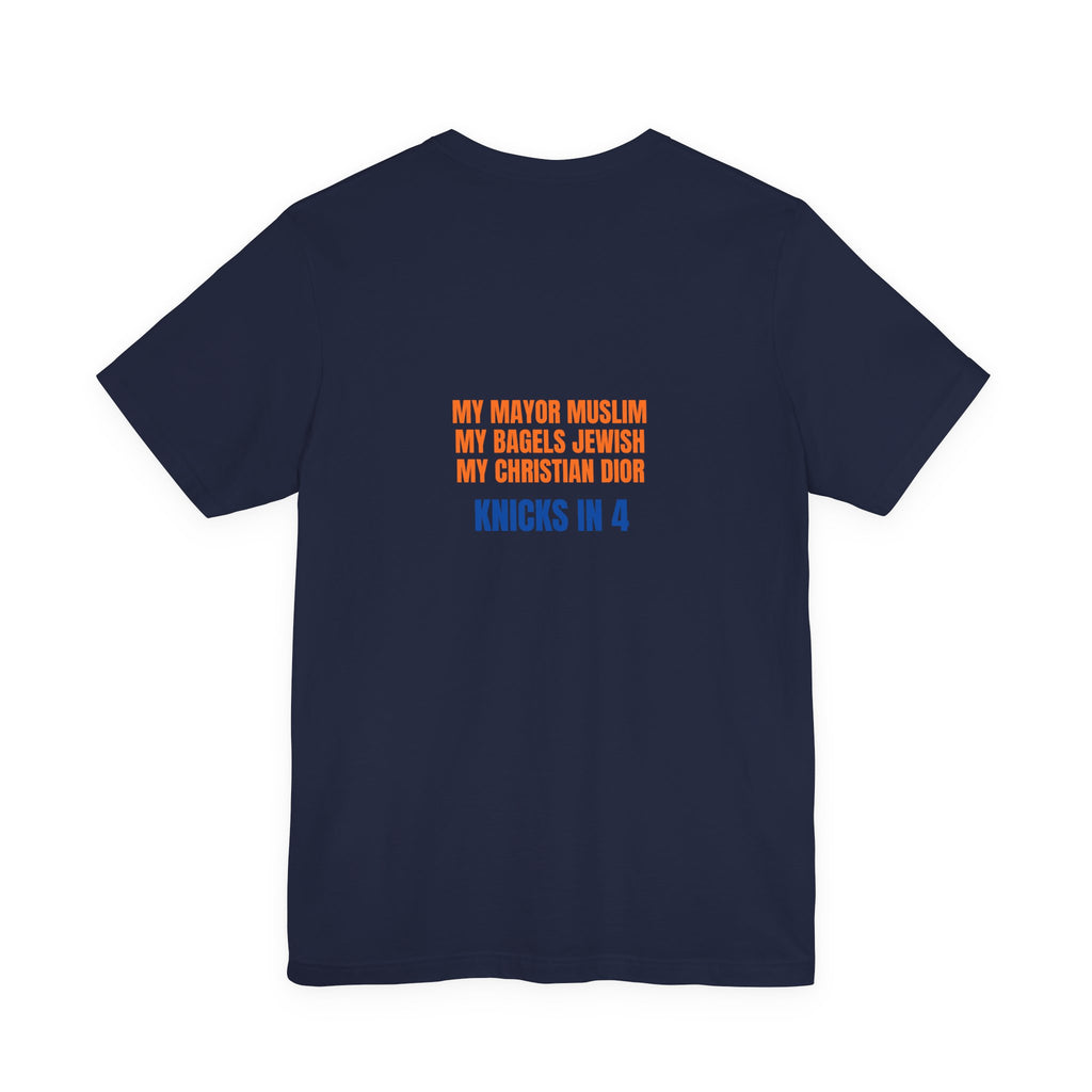Knicks In 4 Liberty Ball - Trendy Teez Tee (Graphic Front + Text Back) mockup