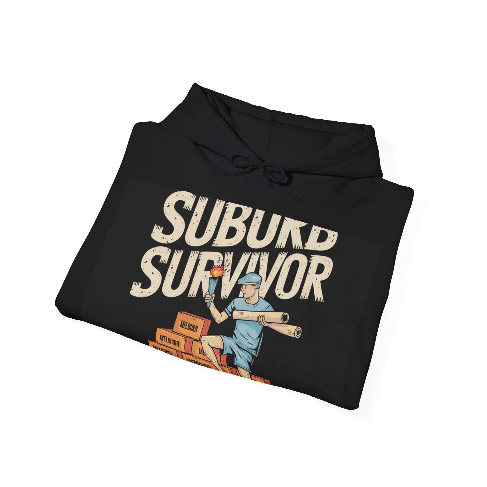 Suburb Survivor - Trendy Teez Funny Hoodie mockup