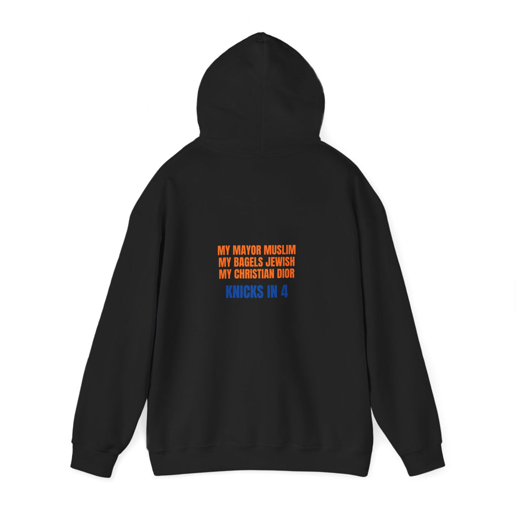Knicks In 4 Liberty Ball - Trendy Teez Hoodie (Graphic Front + Text Back) mockup