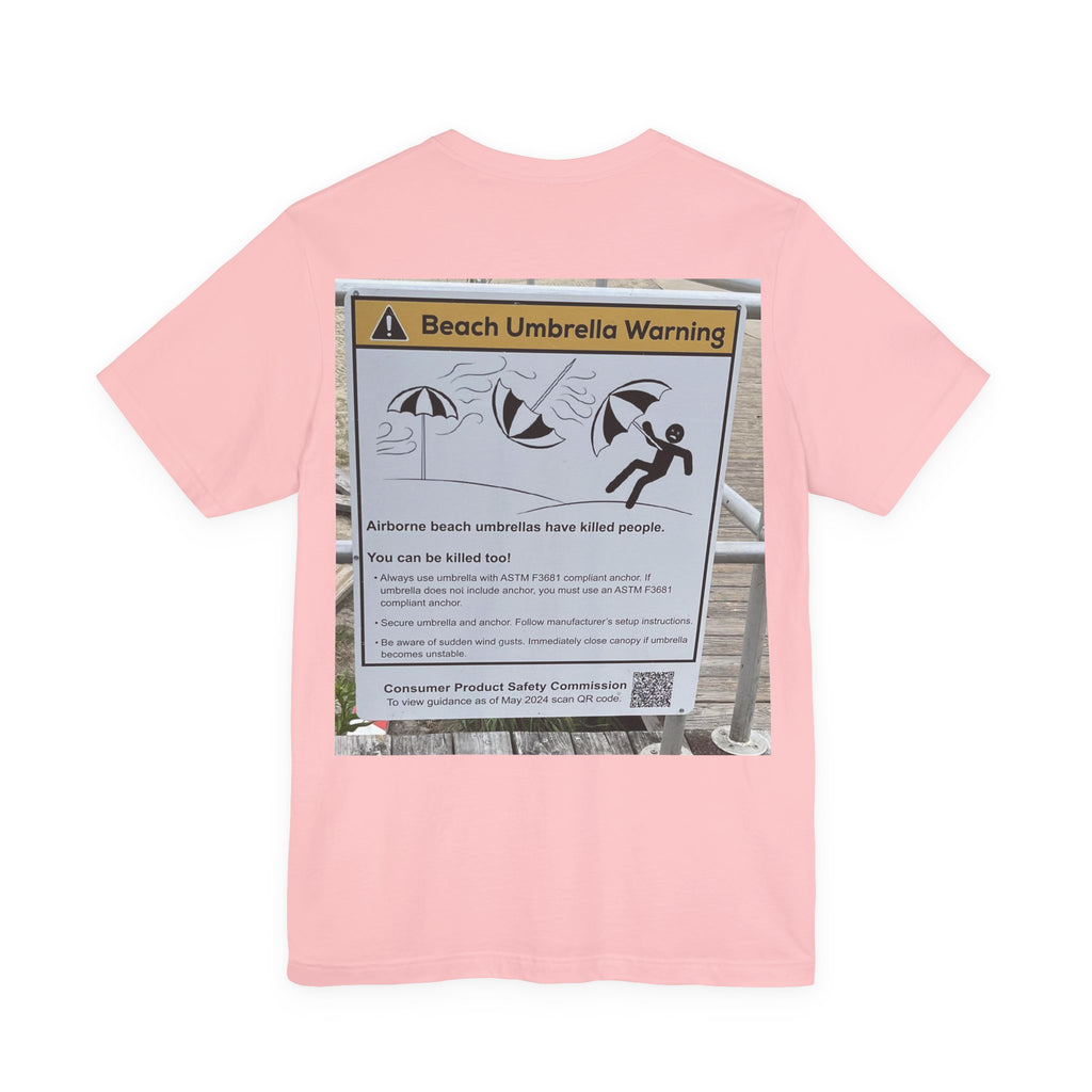 Flying Beach Umbrellas (Ocean City, Nj) — Hard Tee (Back Print)