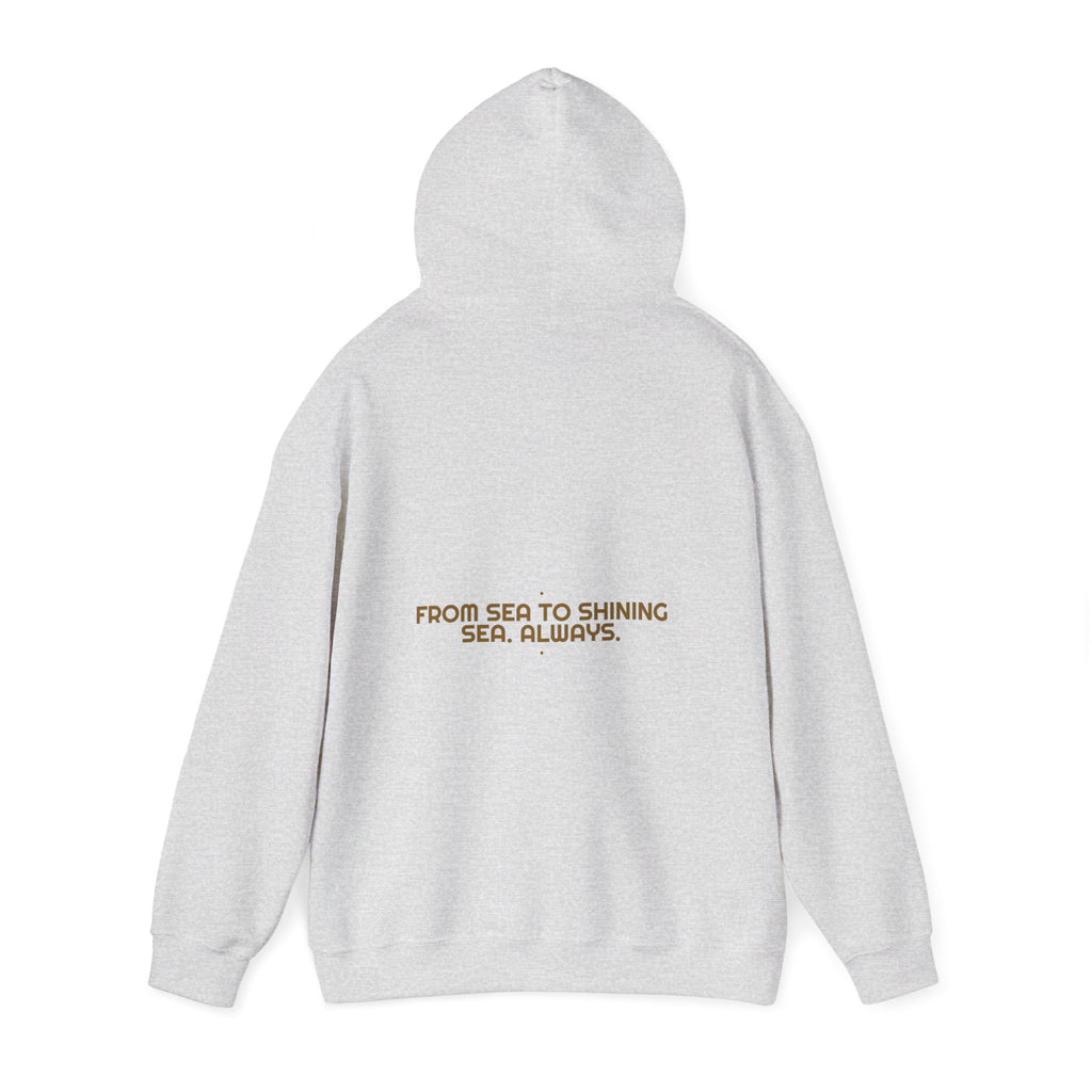 From Sea To Shining Sea. Always. - Trendy Teez Funny Hoodie (Back Print) mockup