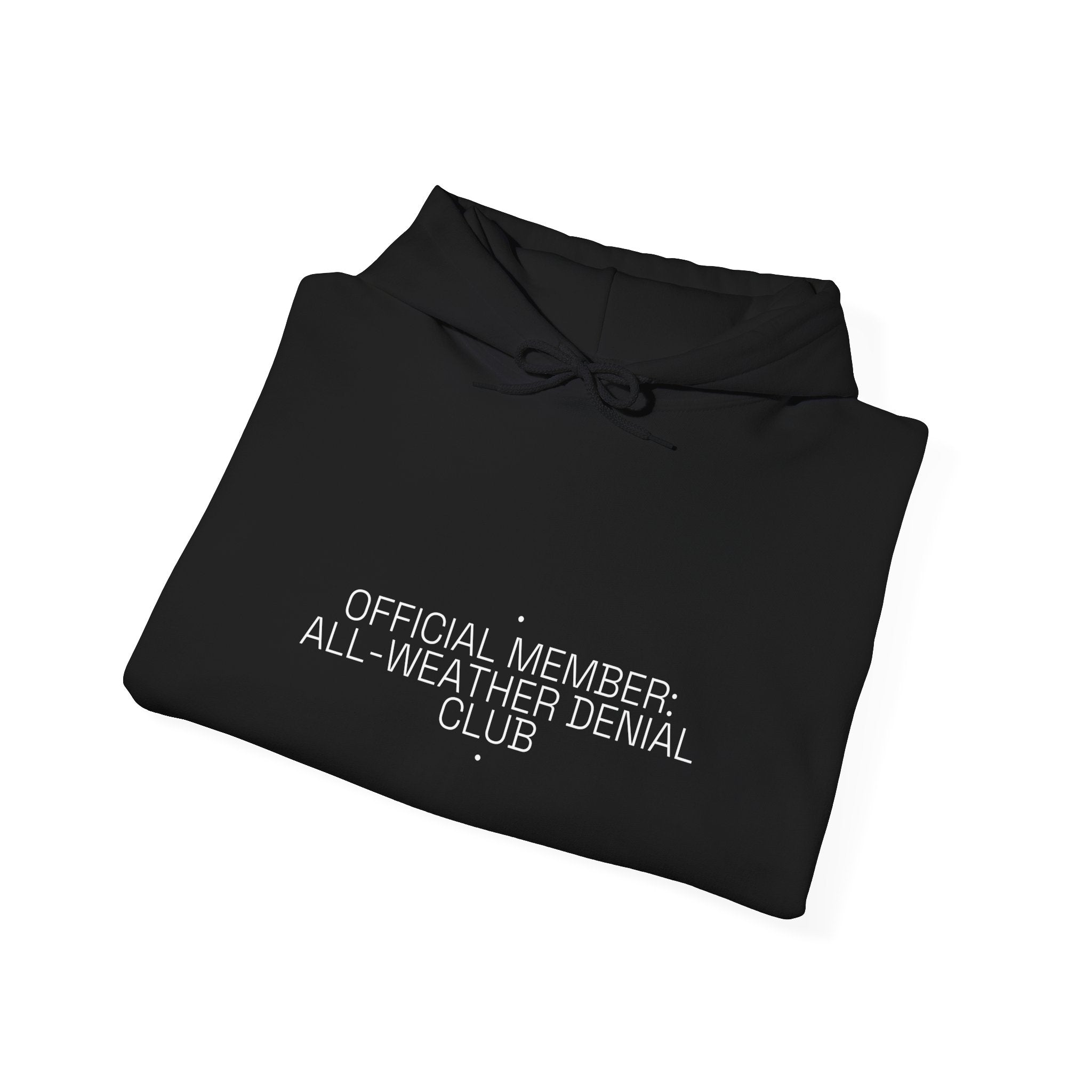 Official Member: All-Weather Denial Club - Trendy Teez Funny Hoodie mockup