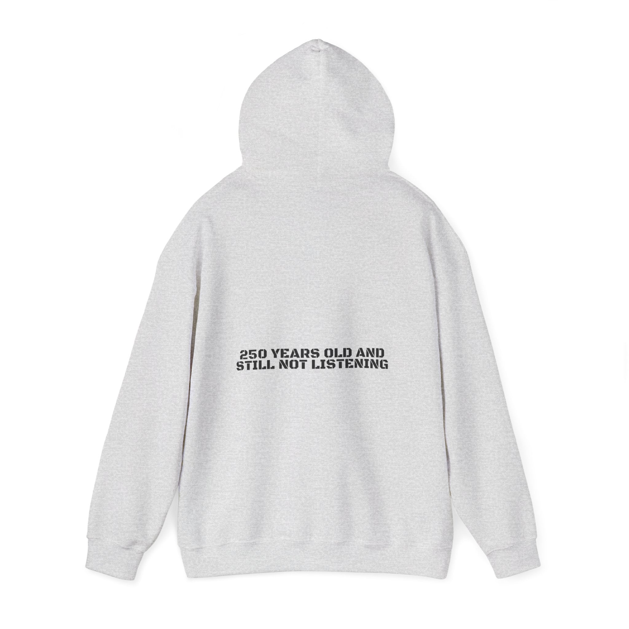 250 Years Old And Still Not Listening — Funny Hoodie (Back Print)