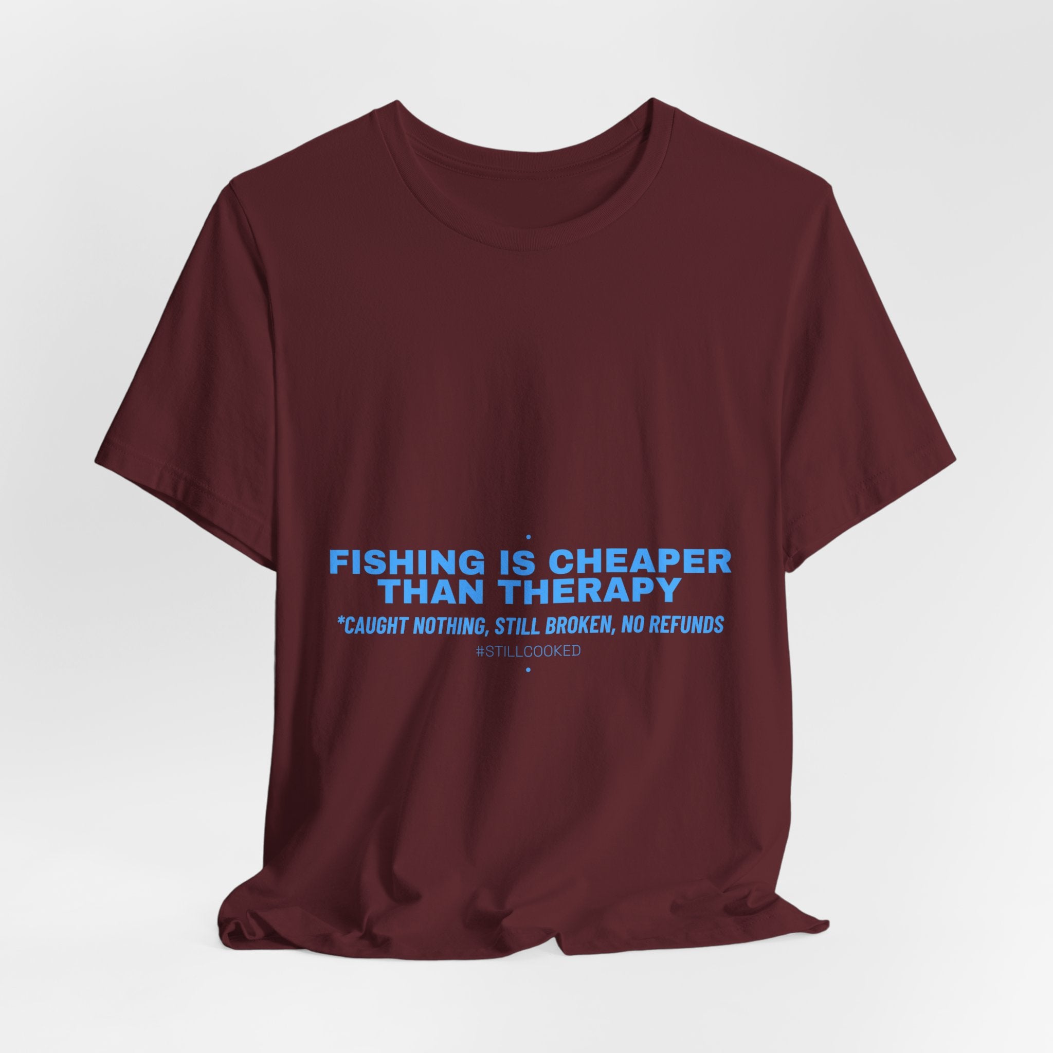 Fishing Is Cheaper Than Therapy - Trendy Teez Funny Tee mockup