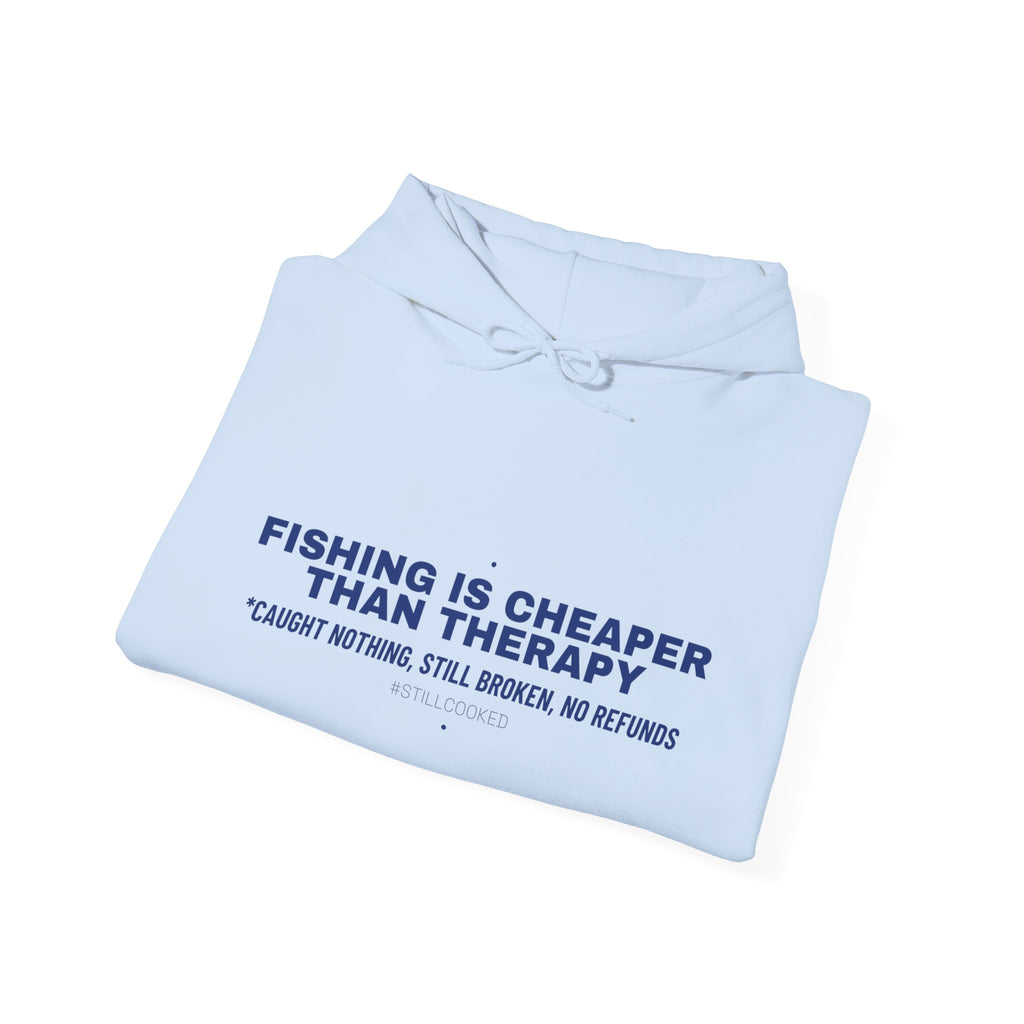 Fishing Is Cheaper Than Therapy - Trendy Teez Funny Hoodie mockup