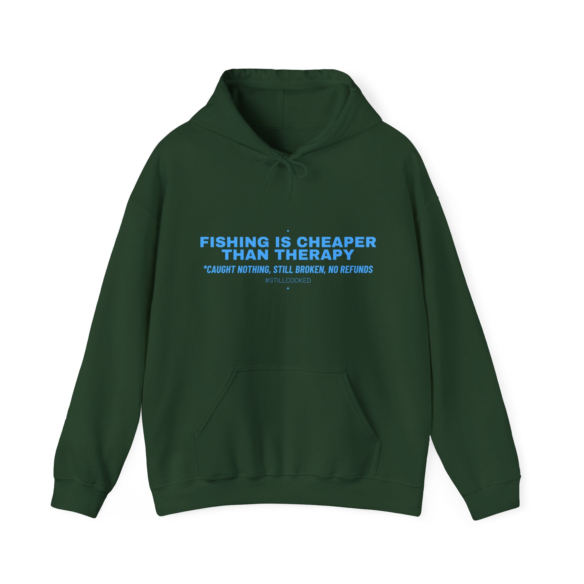 Fishing Is Cheaper Than Therapy - Trendy Teez Funny Hoodie mockup