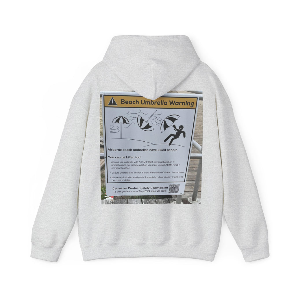 Flying Beach Umbrellas (Ocean City, Nj) — Hard Hoodie (Back Print)