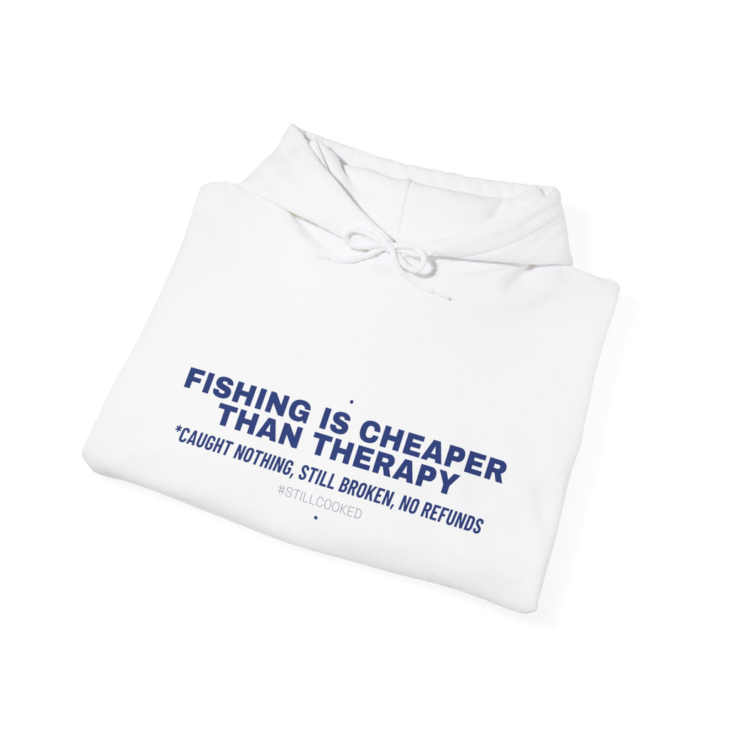 Fishing Is Cheaper Than Therapy - Trendy Teez Funny Hoodie mockup