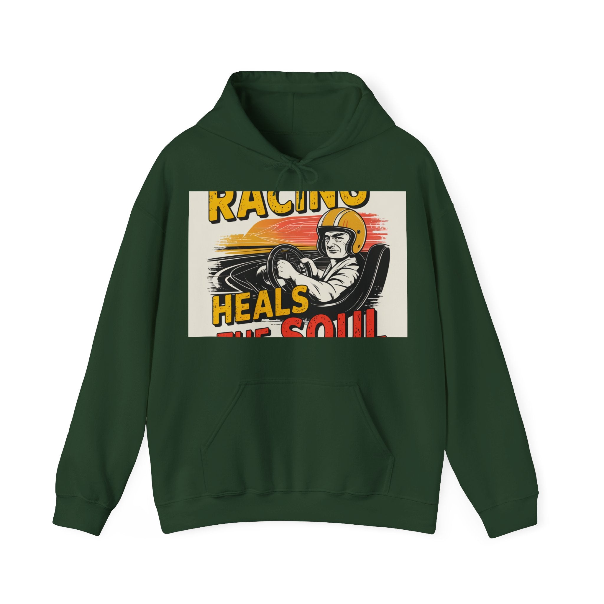 Racing Heals The Soul - Trendy Teez Funny Hoodie mockup