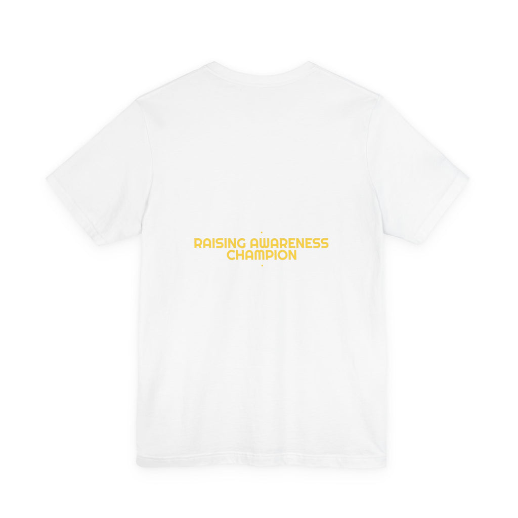 Raising Awareness Champion - Trendy Teez Funny Tee (Back Print) mockup