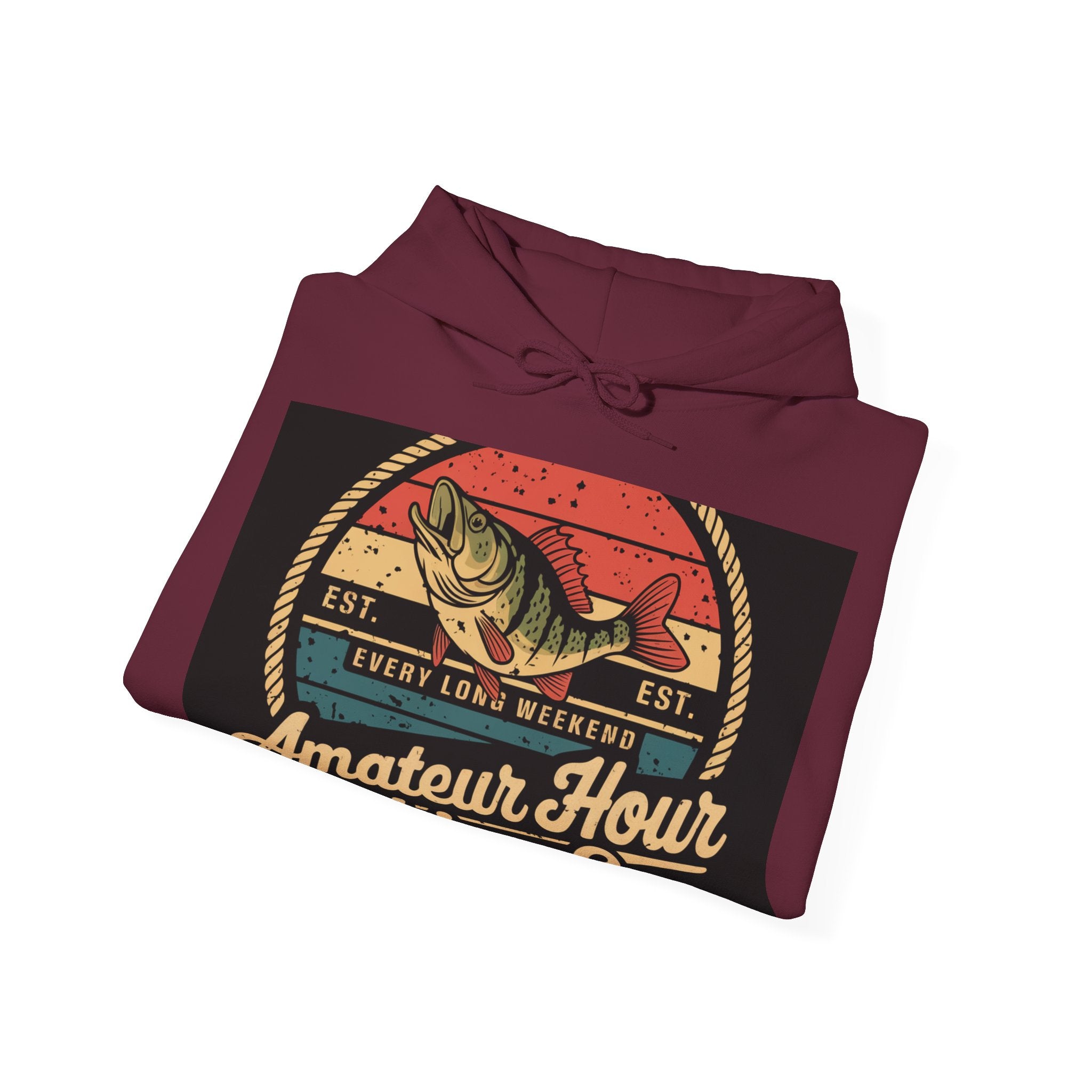 Amateur Hour Fishing Co. - Trendy Teez Funny Hoodie mockup