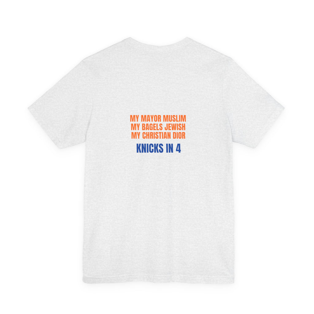 Knicks In 4 Liberty Ball - Trendy Teez Tee (Graphic Front + Text Back) mockup